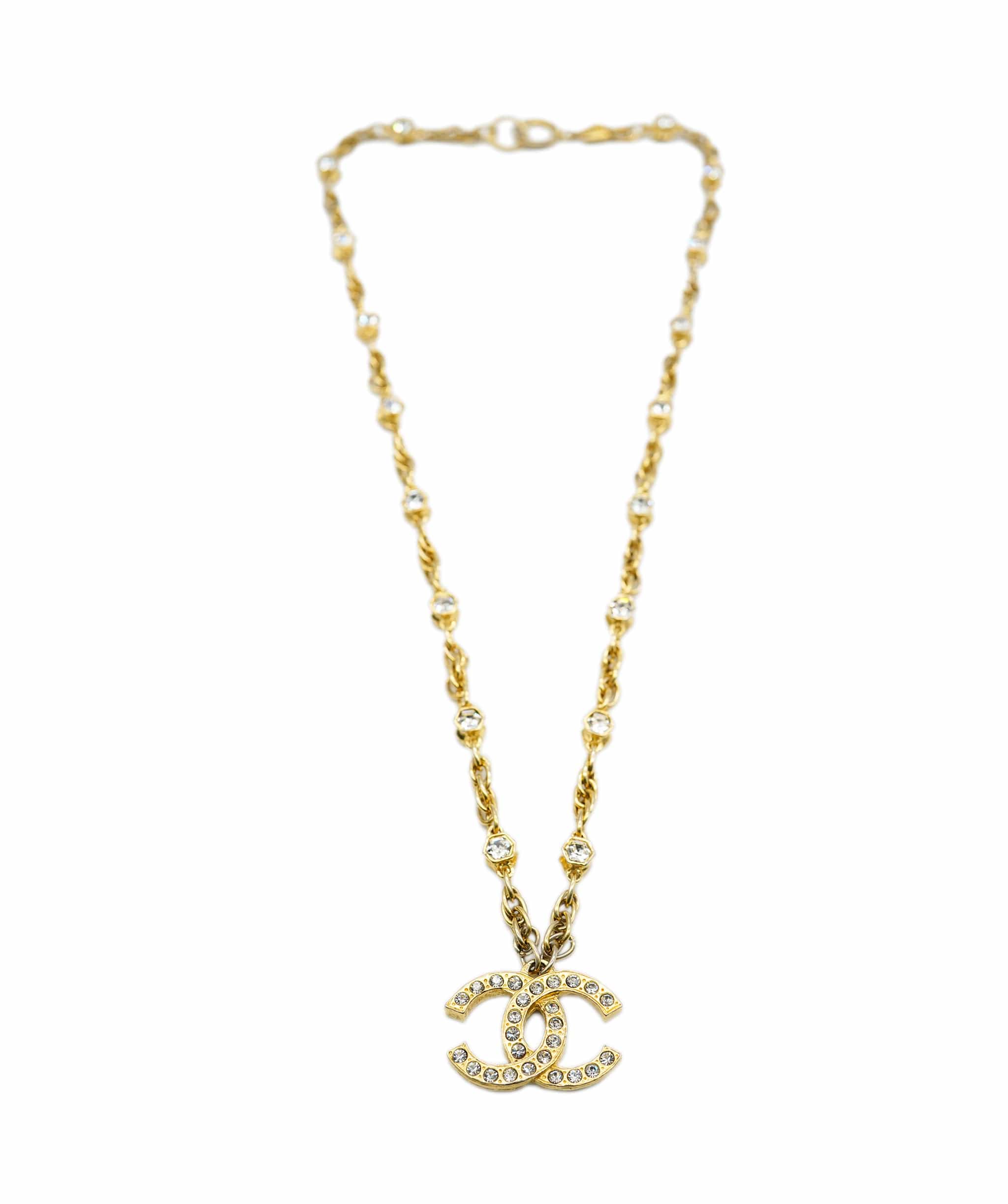 Chanel Chanel crystal CC necklace gold ASC1767