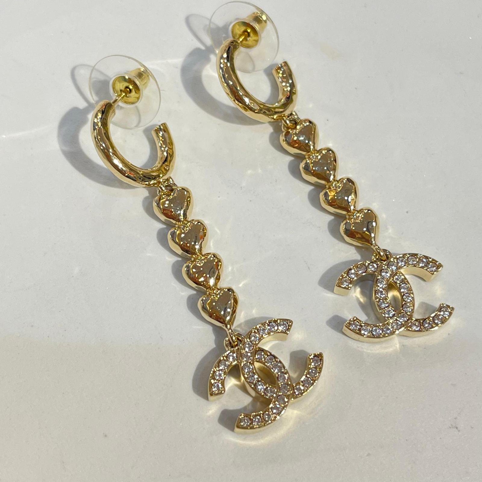 Chanel Chanel earrings coco mark rhinestone ASL8732