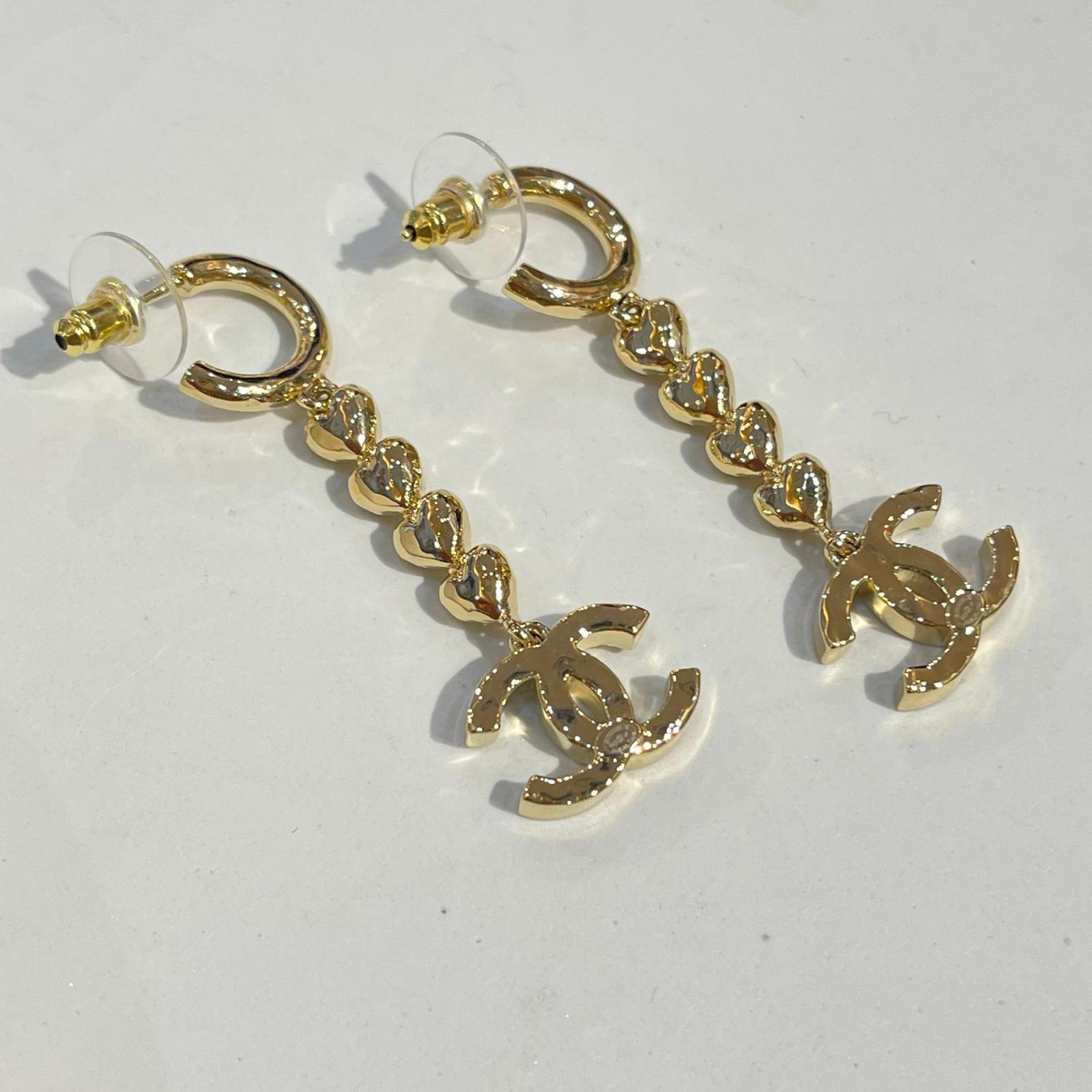 Chanel Chanel earrings coco mark rhinestone ASL8732