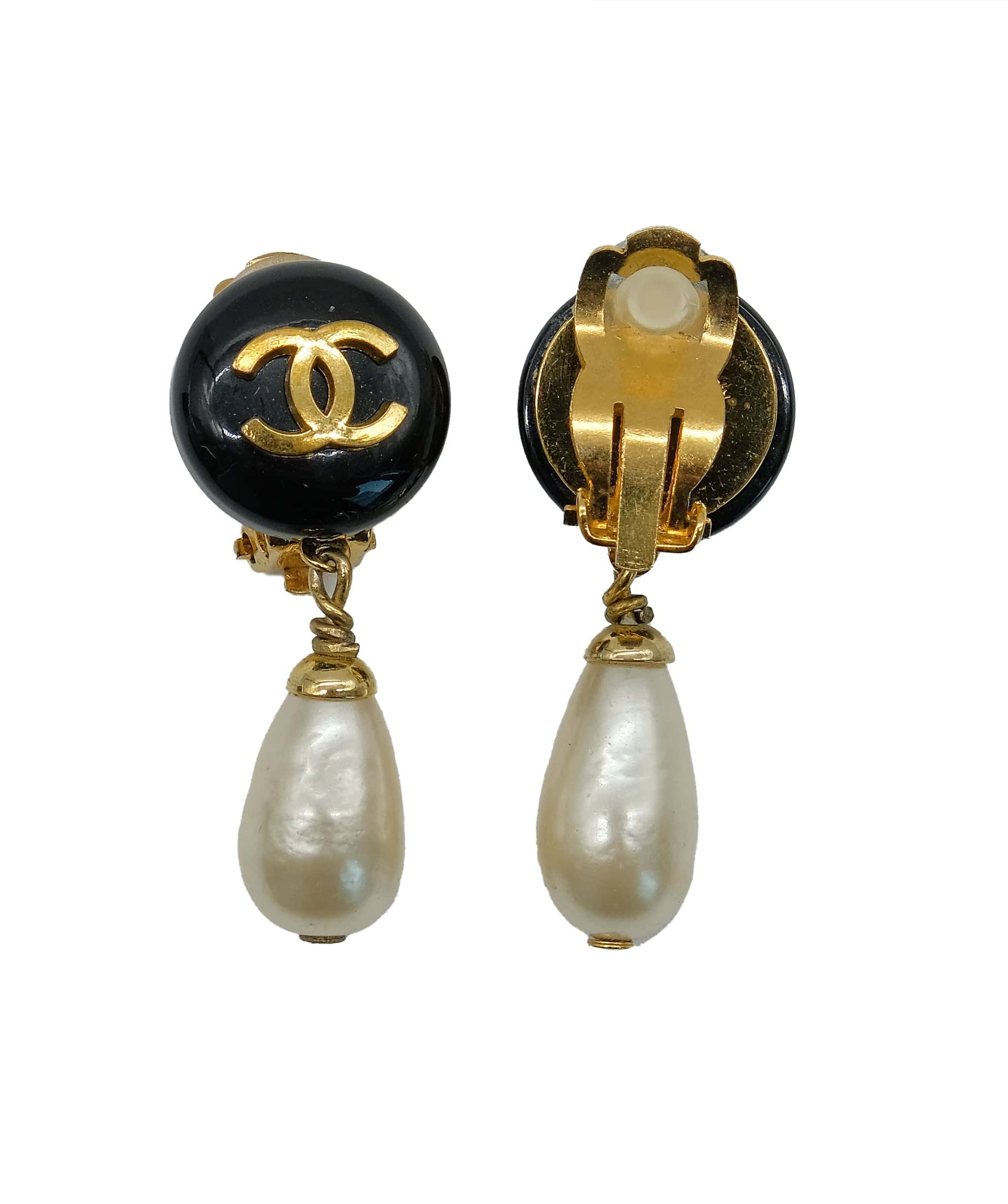 Chanel Chanel Fake Pearl Swing Earrings Here Mark 93A 90119210 ASL8120