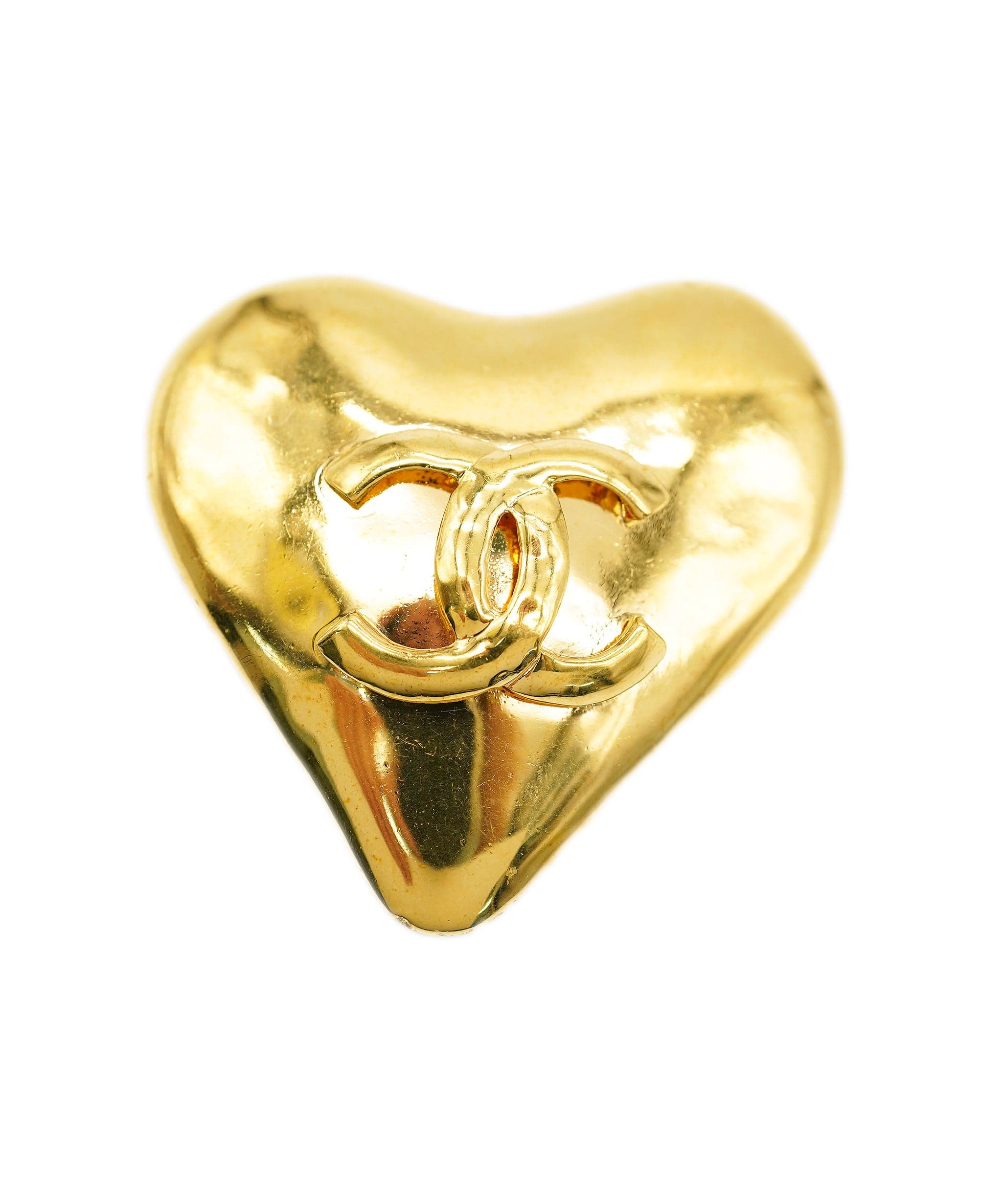 Chanel Chanel gold heart brooch