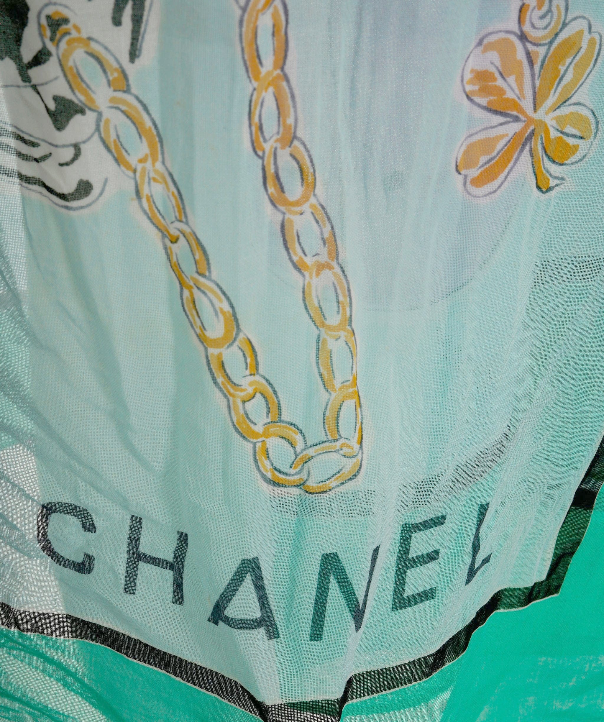 Chanel Chanel Icon Pareo Scarf Green ASL8300