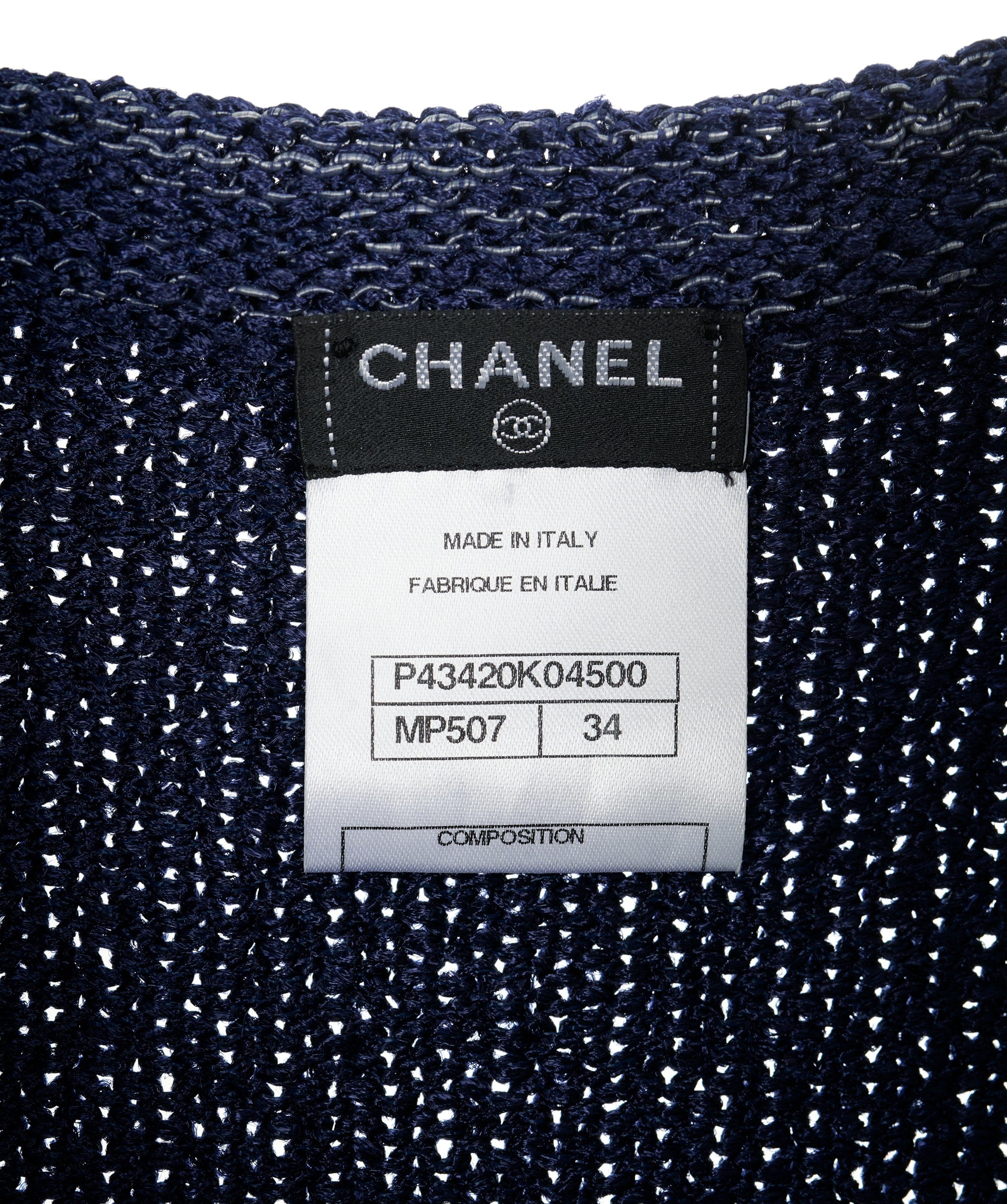 Chanel Chanel Navy knitted dress size 34 AGC1247