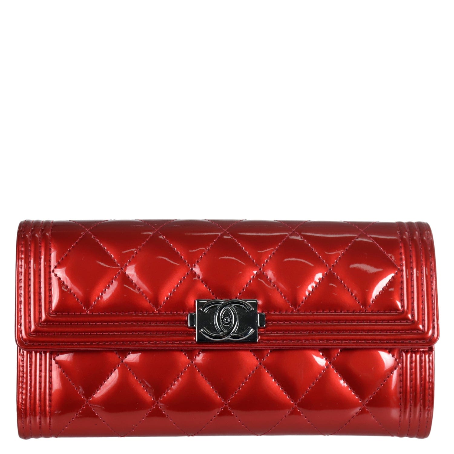 Chanel Chanel Patent Boy Long Flap Wallet SYCN1038