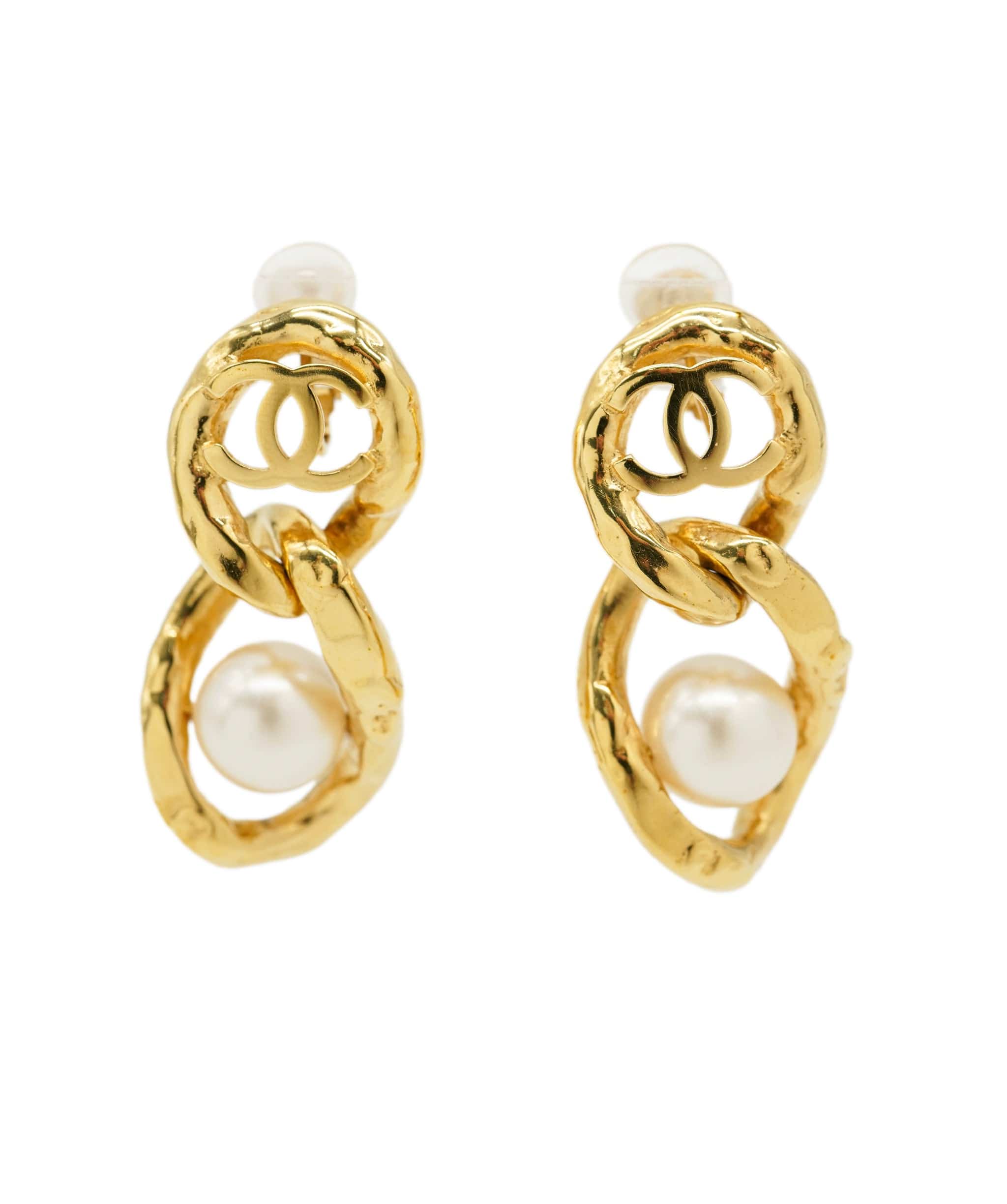 Chanel Chanel pearl drop quilted earrings  ALC0758