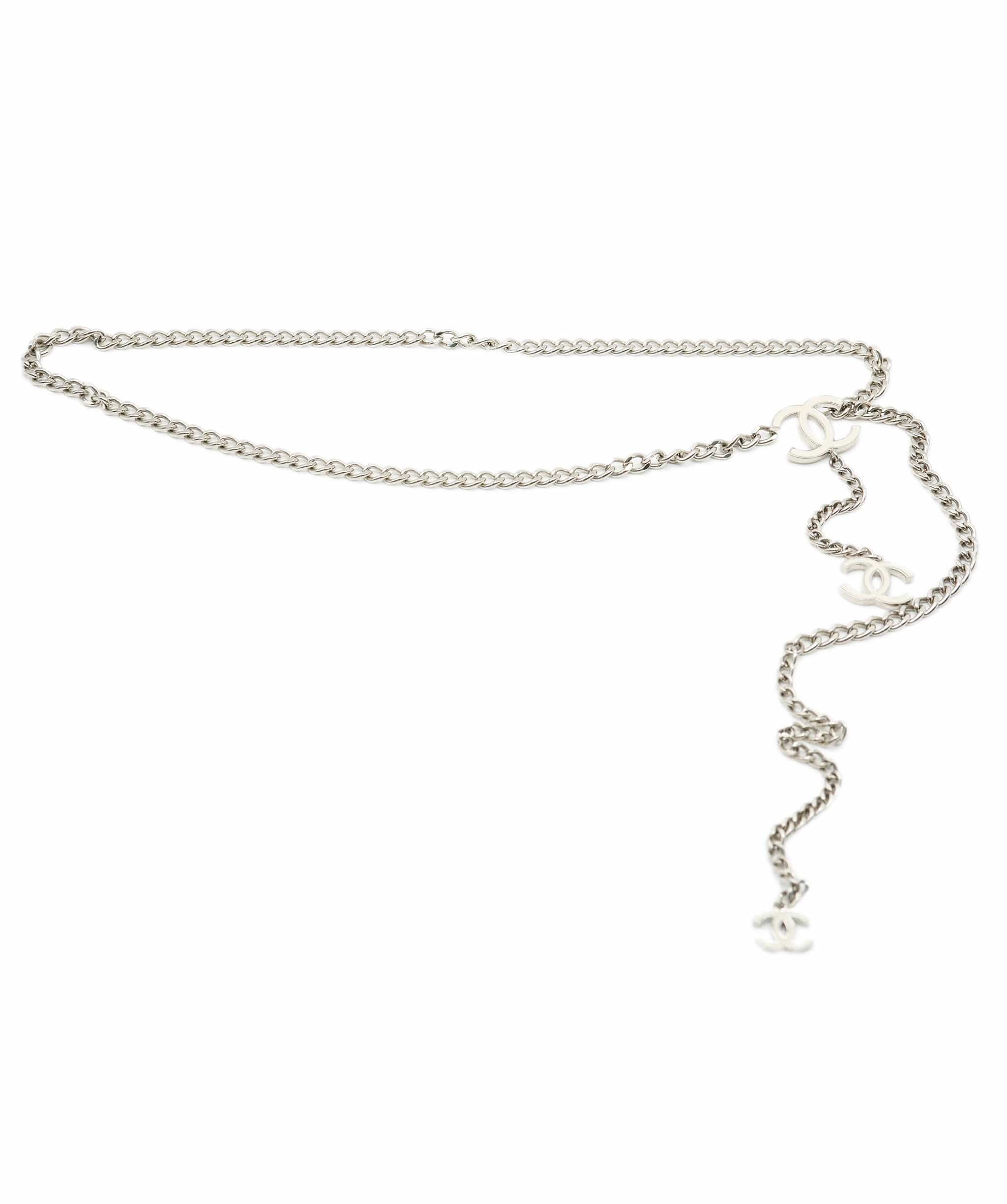 Chanel Chanel white enamel silver chain belt  - AJC0388