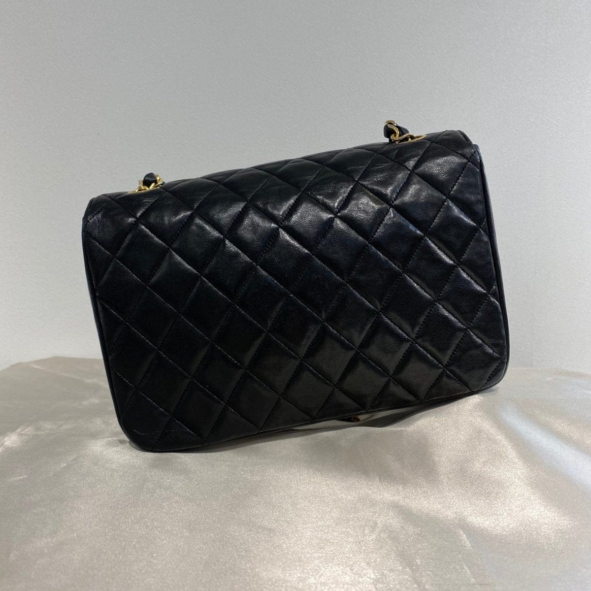 *AUCTION* Chanel Vintage Half Moon Black Lambskin GHW #0