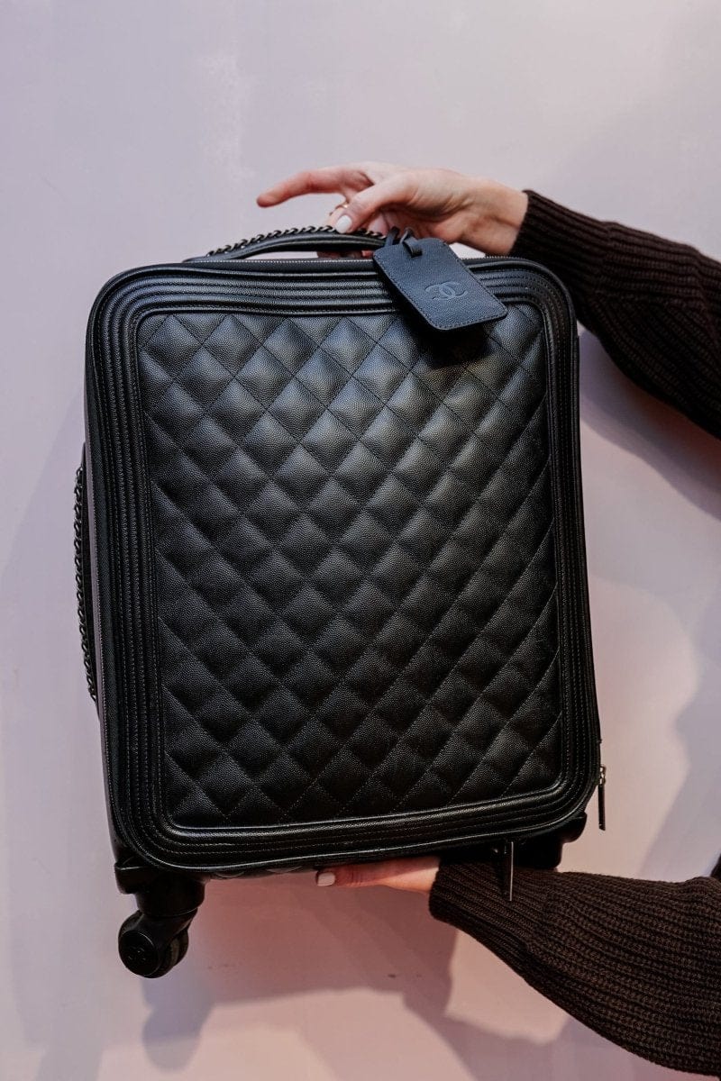 5. LP x C Chanel Black Caviar Leather Carry On Suitcase - AGL1680