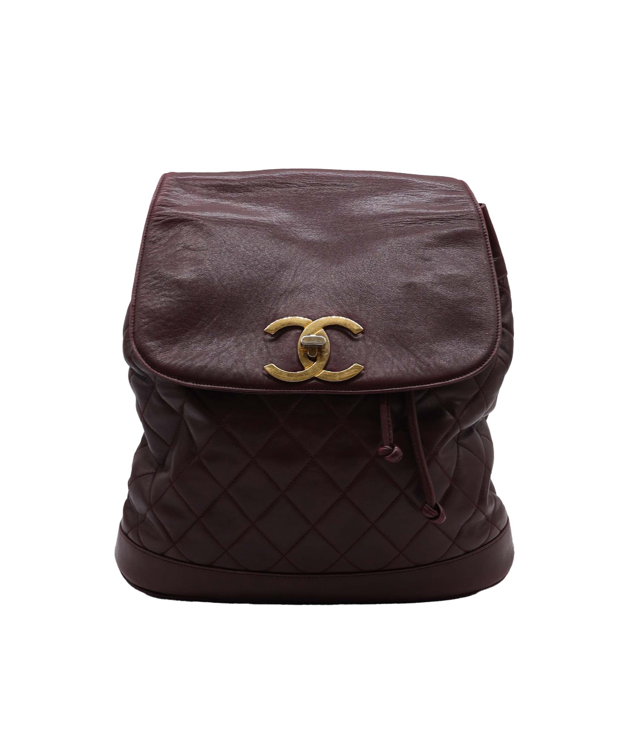 Chanel Chanel Backpack Caviar GHW Burgandy DXBS2356