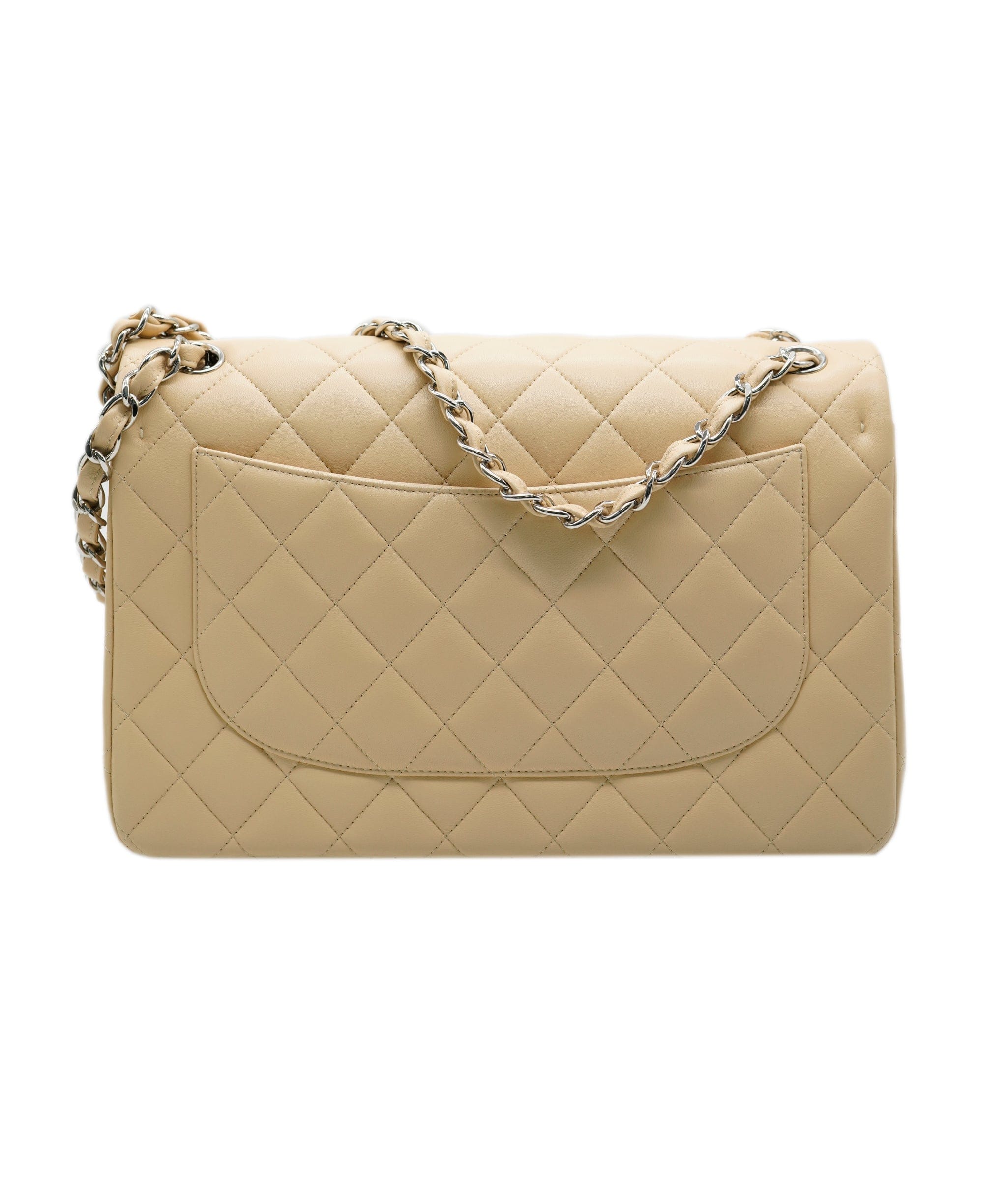 Chanel Chanel Beige Lambskin Jumbo SHW  ALC0832