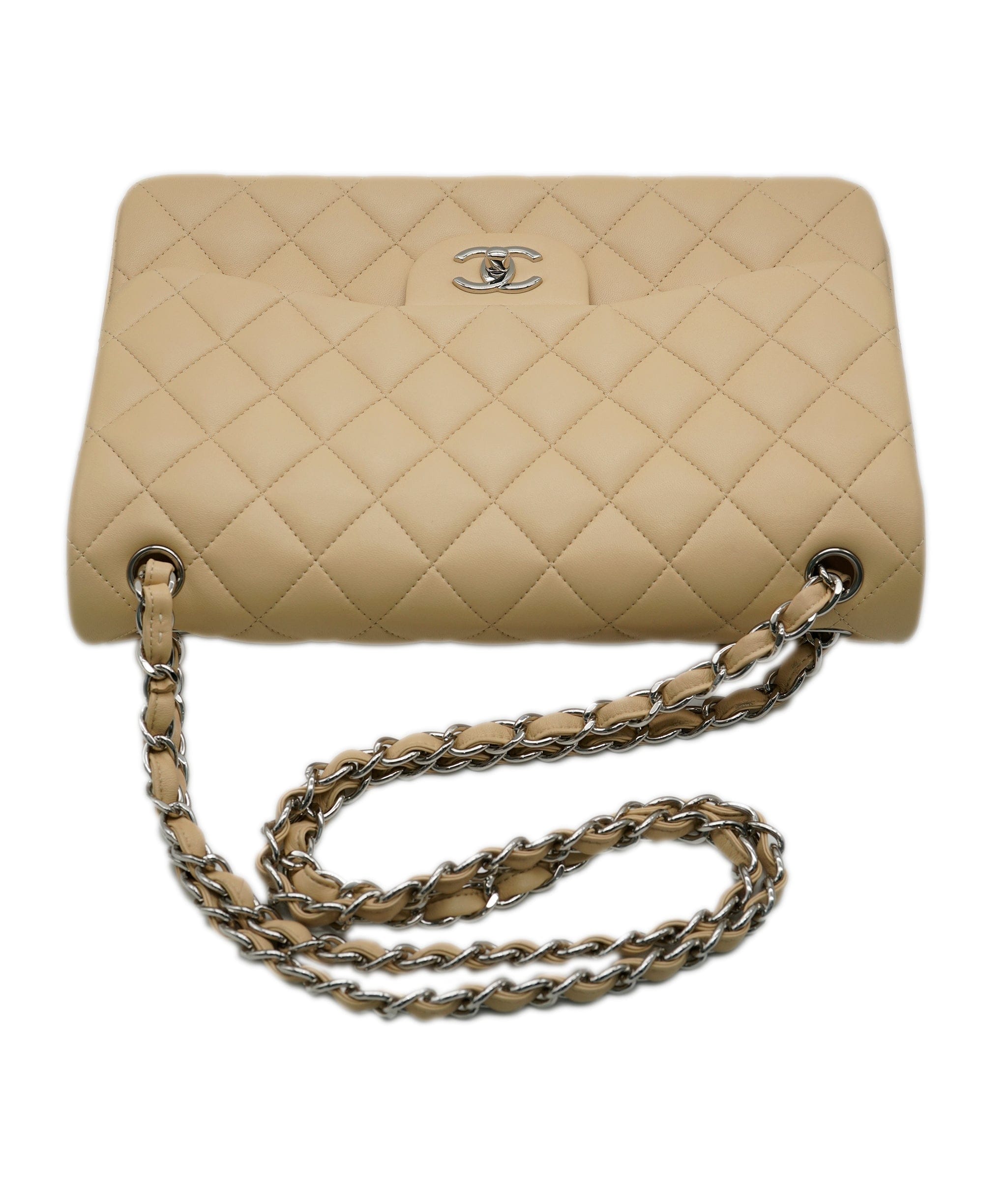 Chanel Chanel Beige Lambskin Jumbo SHW  ALC0832