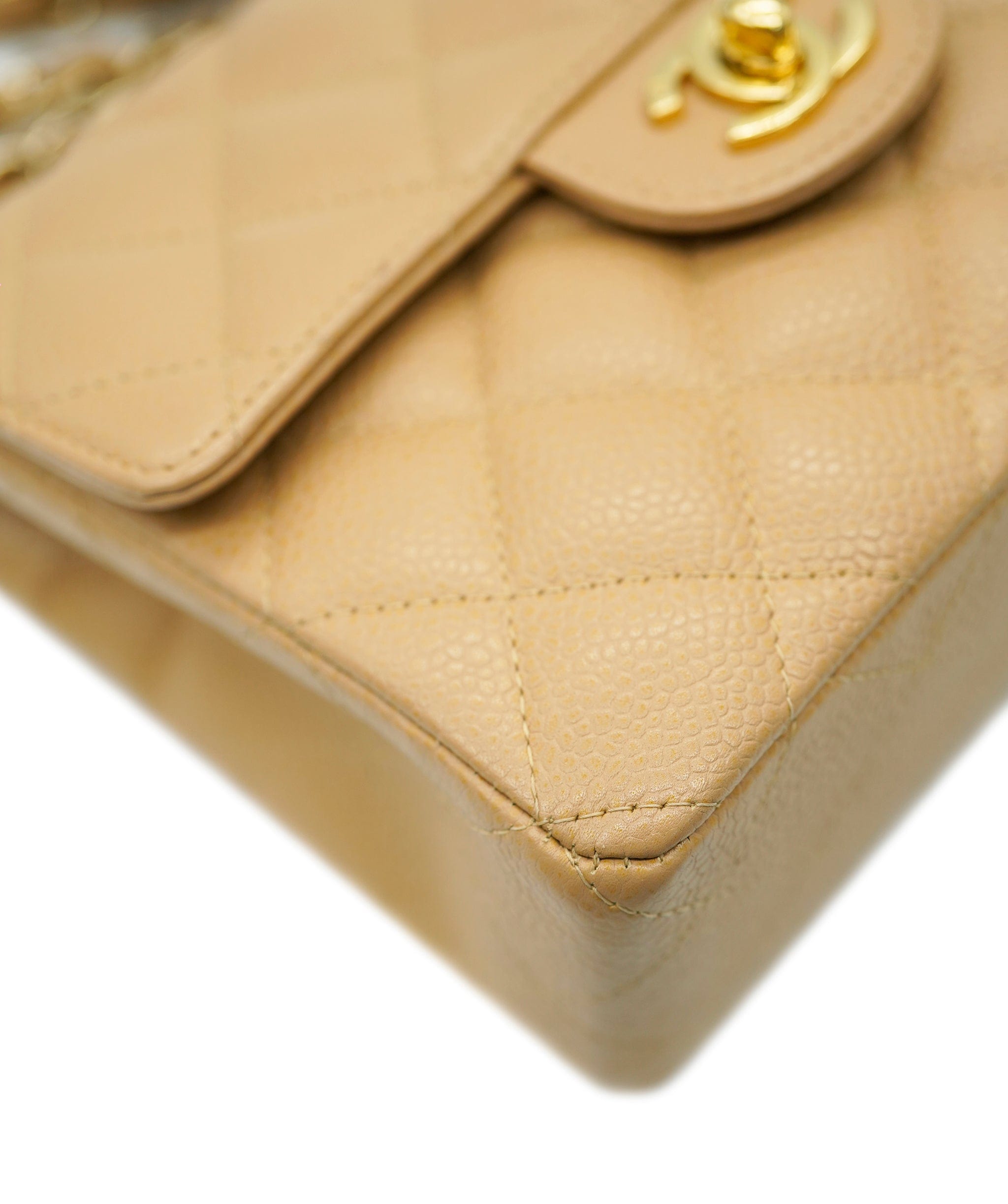 Chanel Chanel Beige Vintage Mini Caviar Square 90220677 DBXS0035