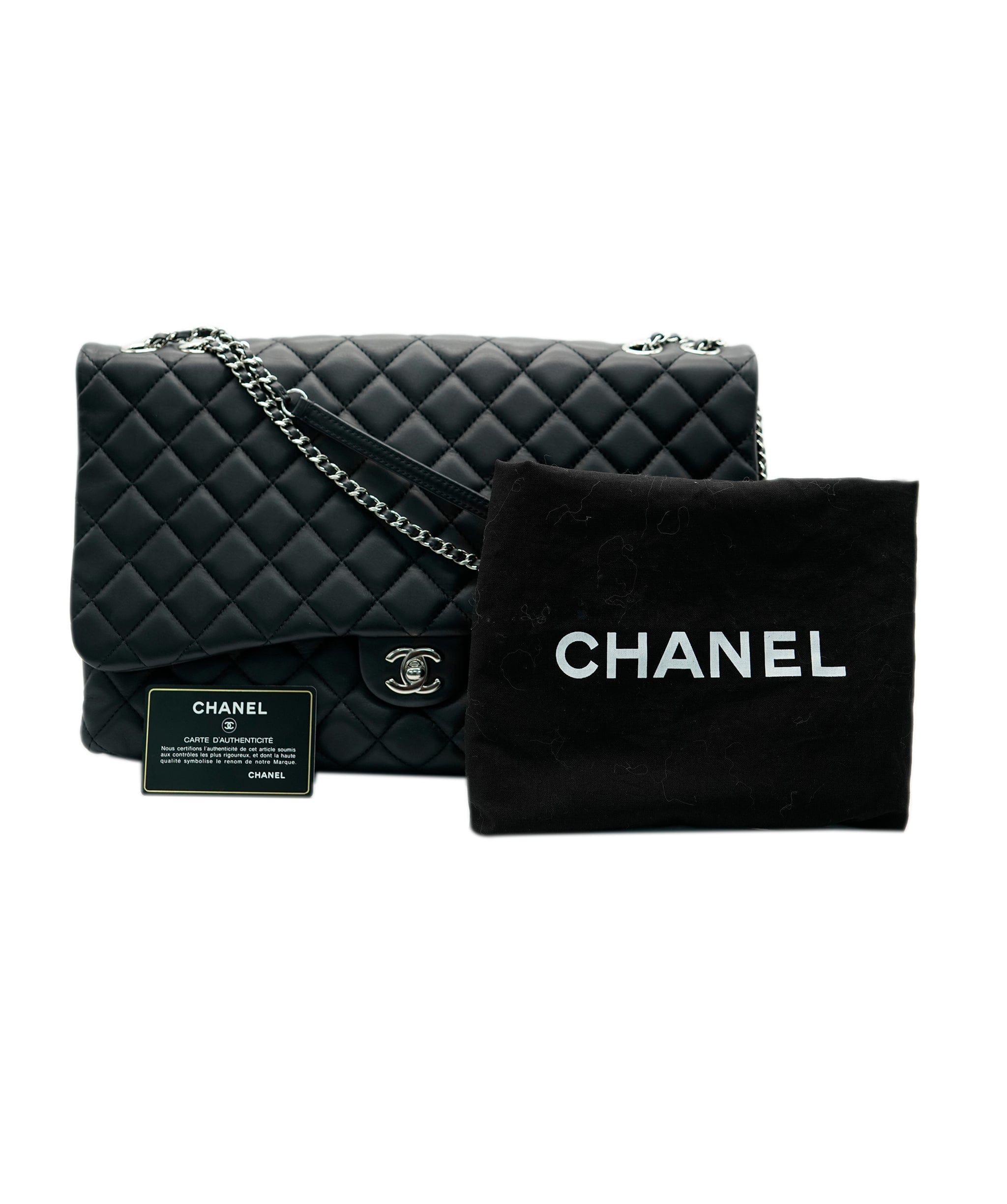 Chanel Chanel Black Calfskin XL Flap Bag ASL8189