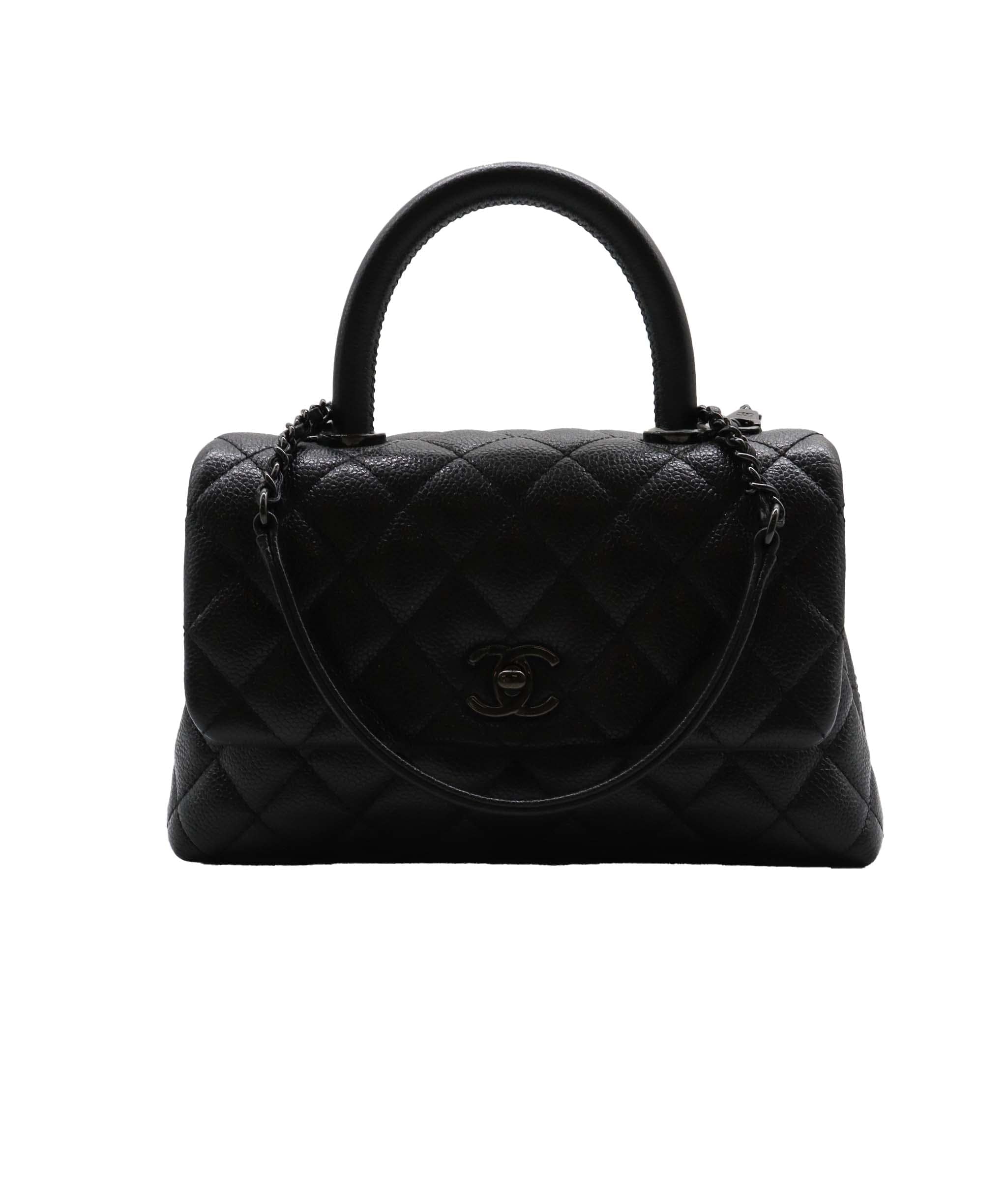 Chanel Chanel Black Caviar Leather So Black Top Handle Trendy AGC1960