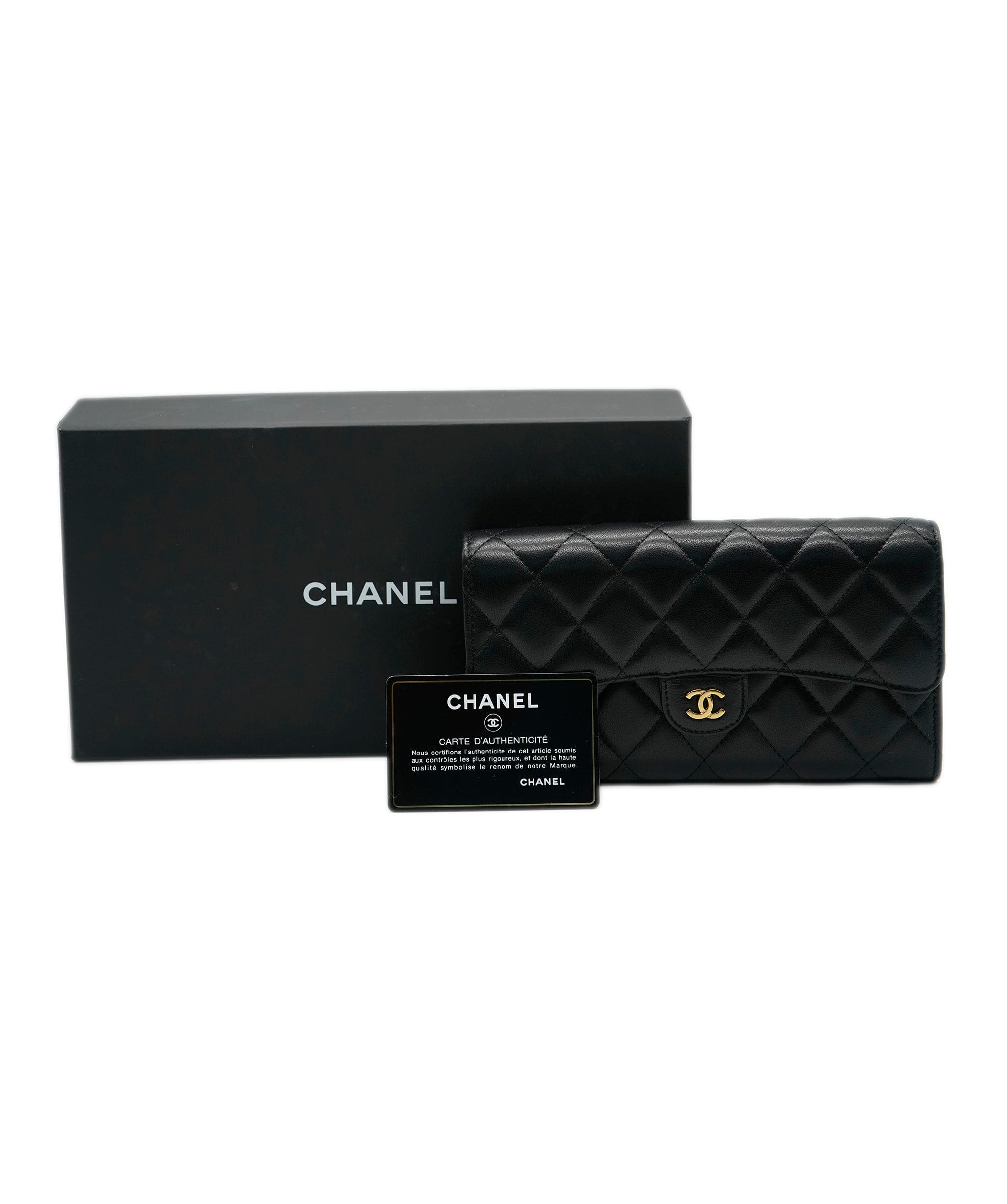 Chanel Chanel Black Lambskin Long Wallet ASC4308