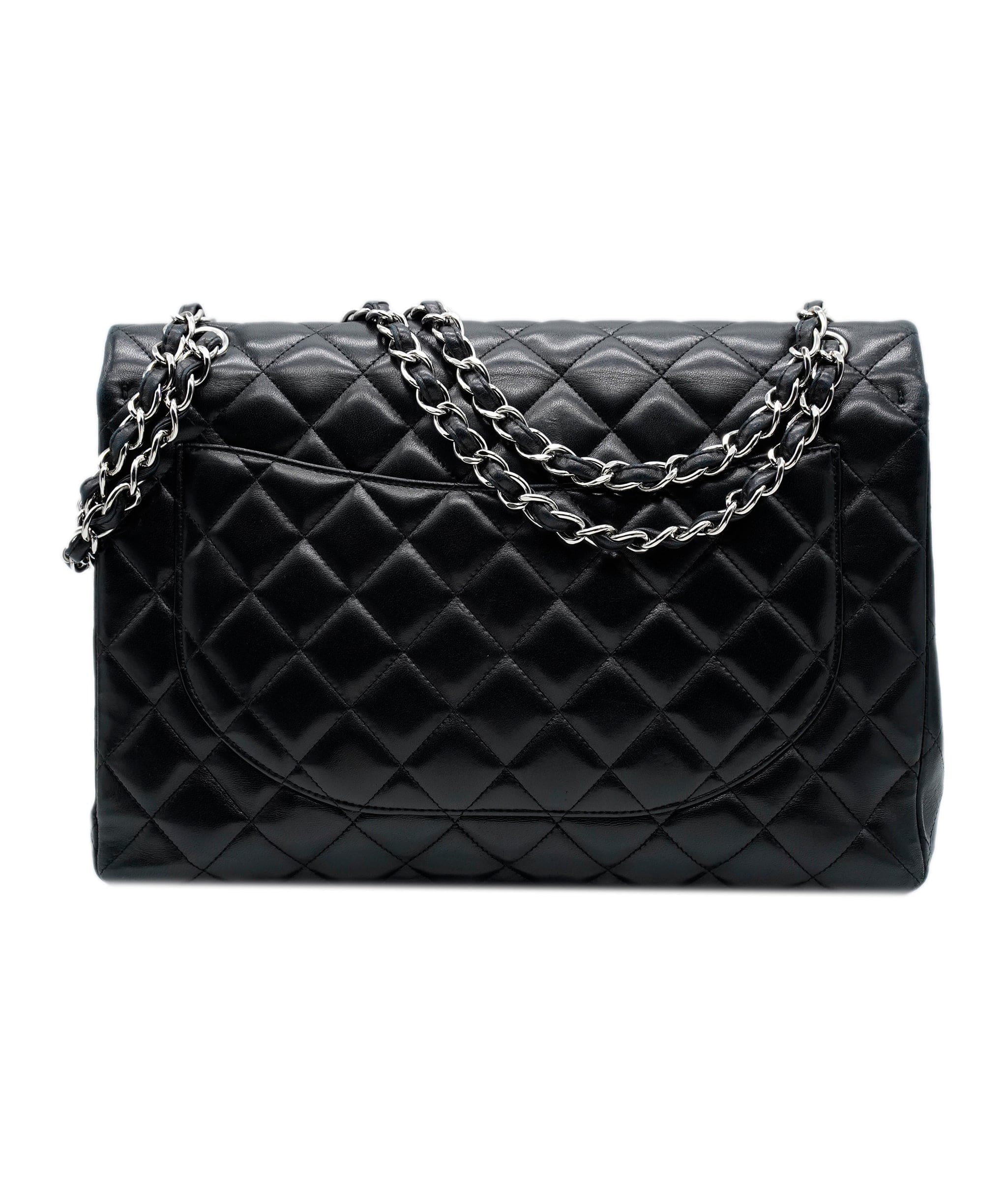 Chanel Chanel Black Lambskin Maxi Single Flap Bag ASC2367