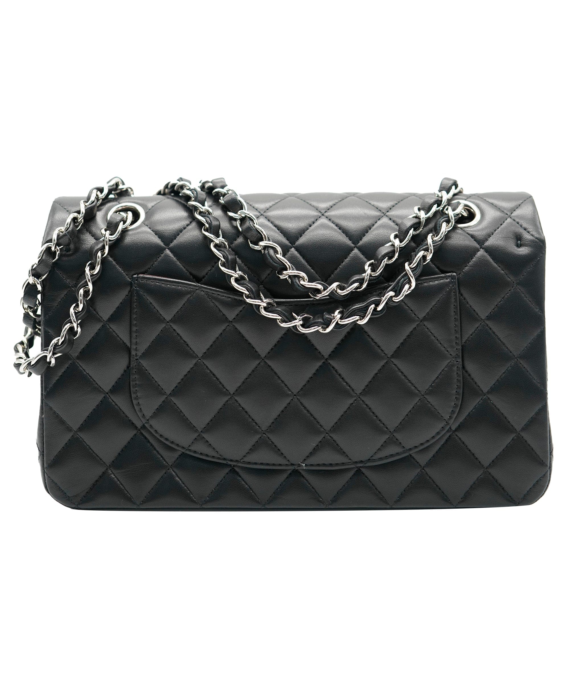 Chanel Chanel Black Leather Quilted Lambskin Medium Classic Flap Bag  ASC4267