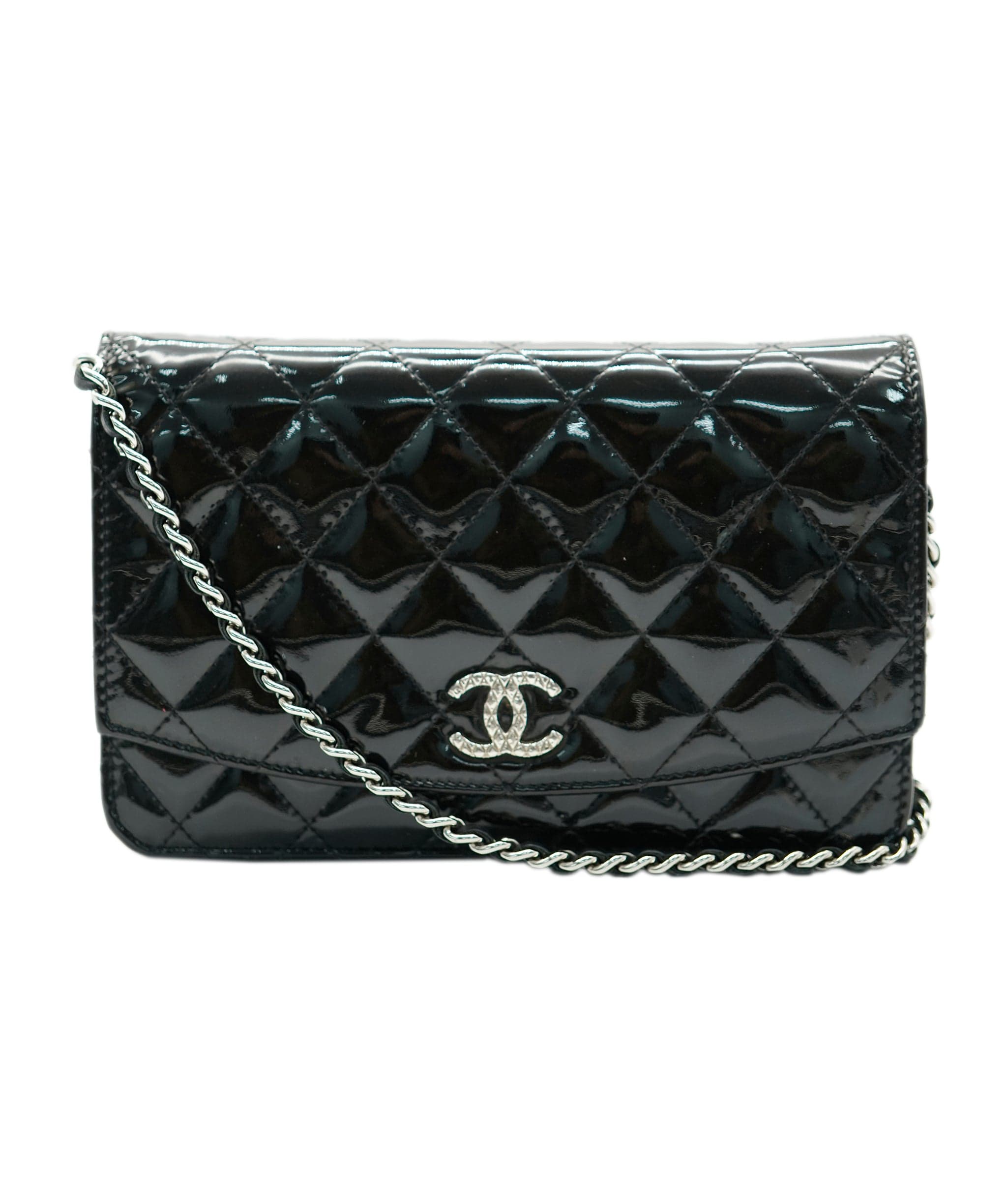 Chanel Chanel Black Patent Leather Brilliant Wallet on Chain ASC2106