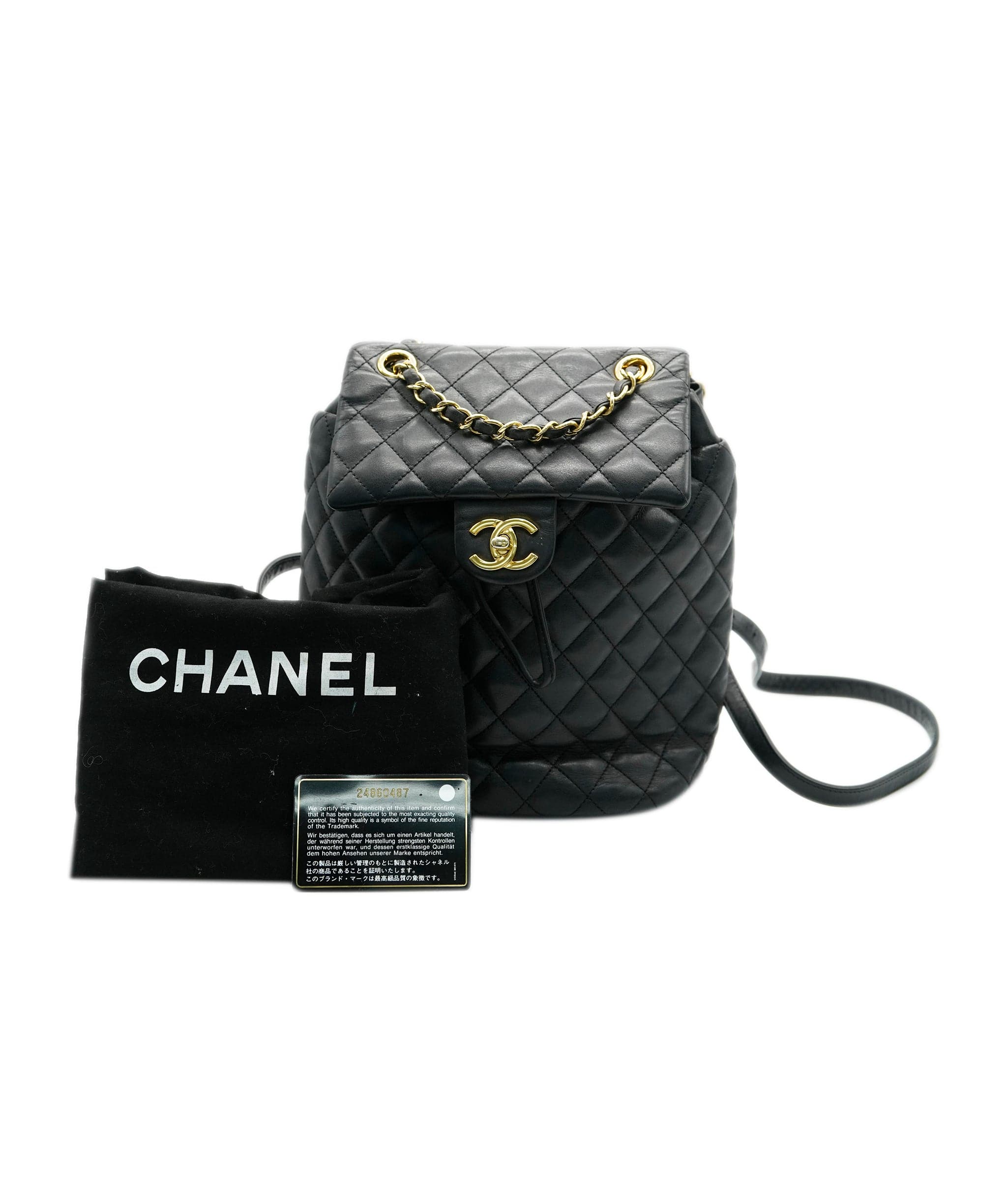 Chanel Chanel Black Quilted Lambskin Urban Spirit Backpack ABC0803