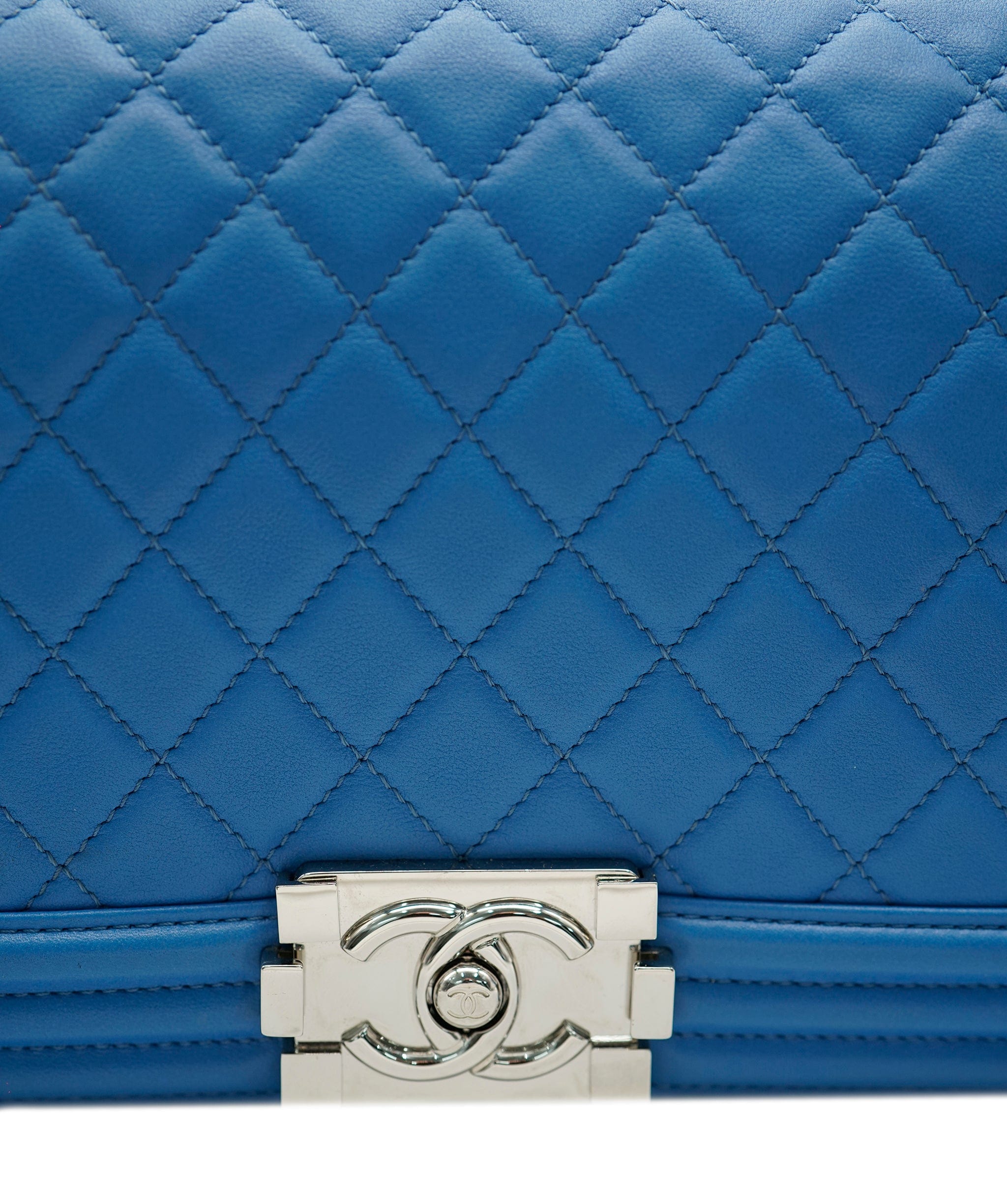 Chanel Chanel Blue Leather Medium Boy Bag ASC2079