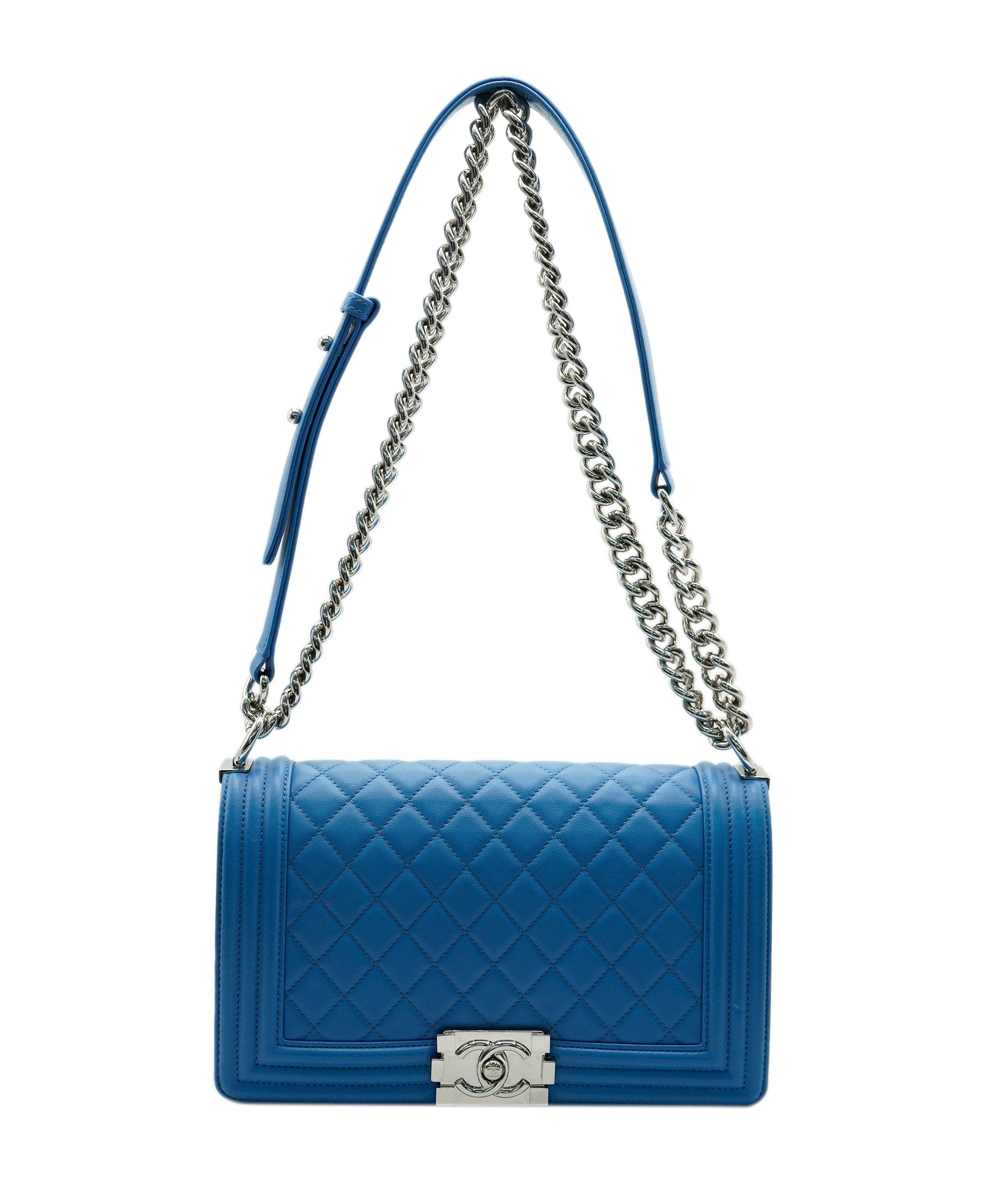 Chanel Chanel Blue Leather Medium Boy Bag ASC2079