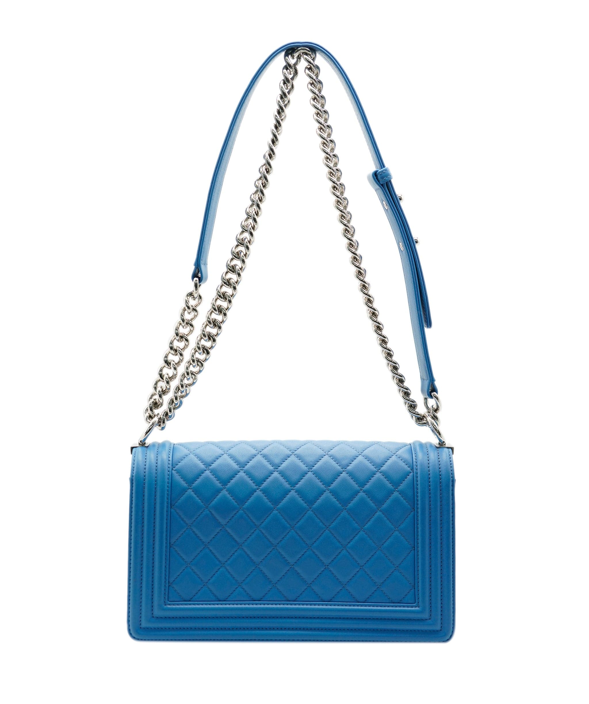 Chanel Chanel Blue Leather Medium Boy Bag ASC2079