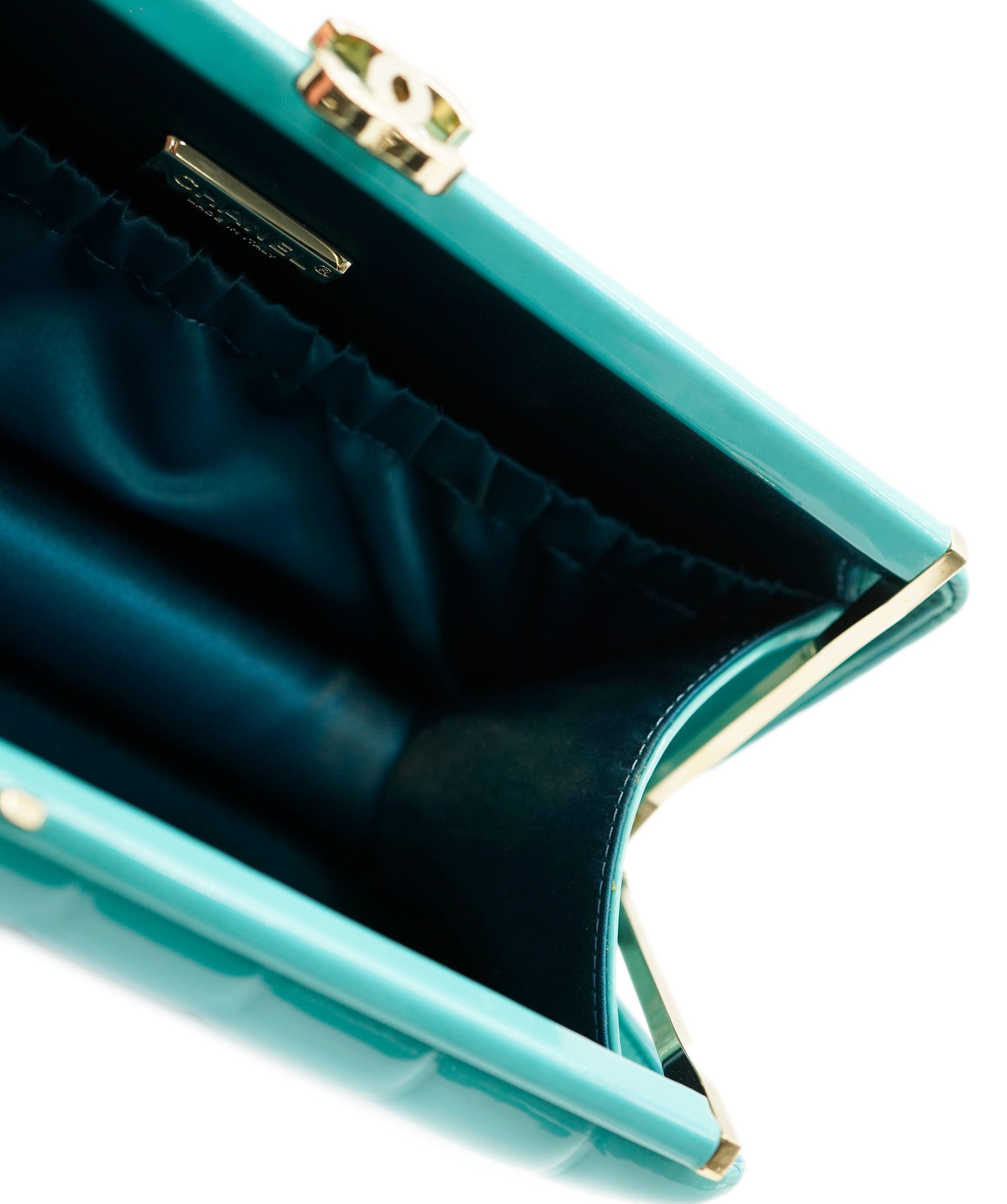 Chanel Chanel Blue Patent Clutch Bag  ALC1280