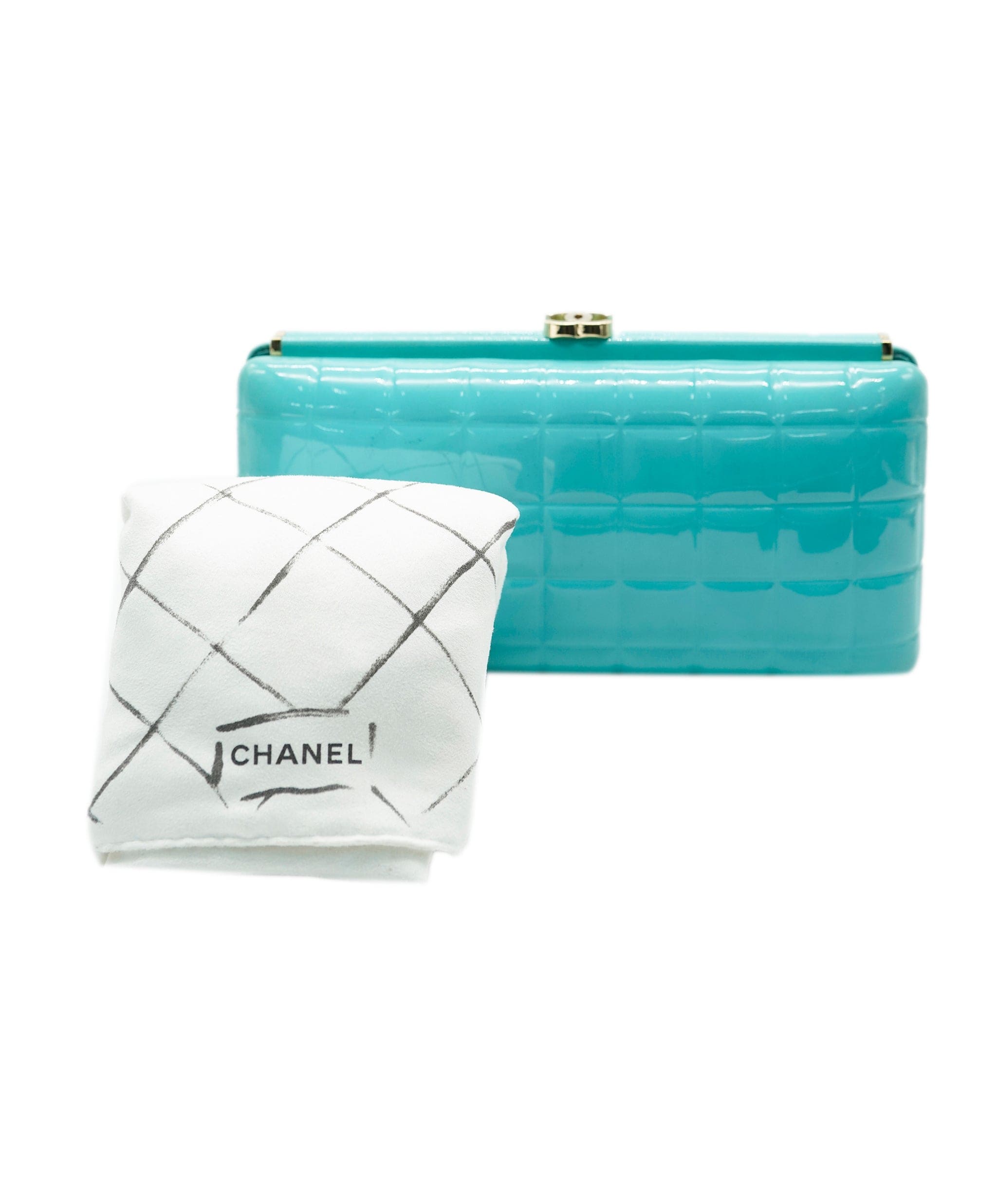 Chanel Chanel Blue Patent Clutch Bag  ALC1280