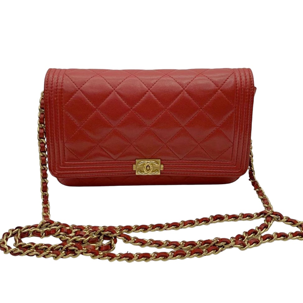 Chanel Chanel Boy WOC Red Lambskin GHW #22 SKC1608