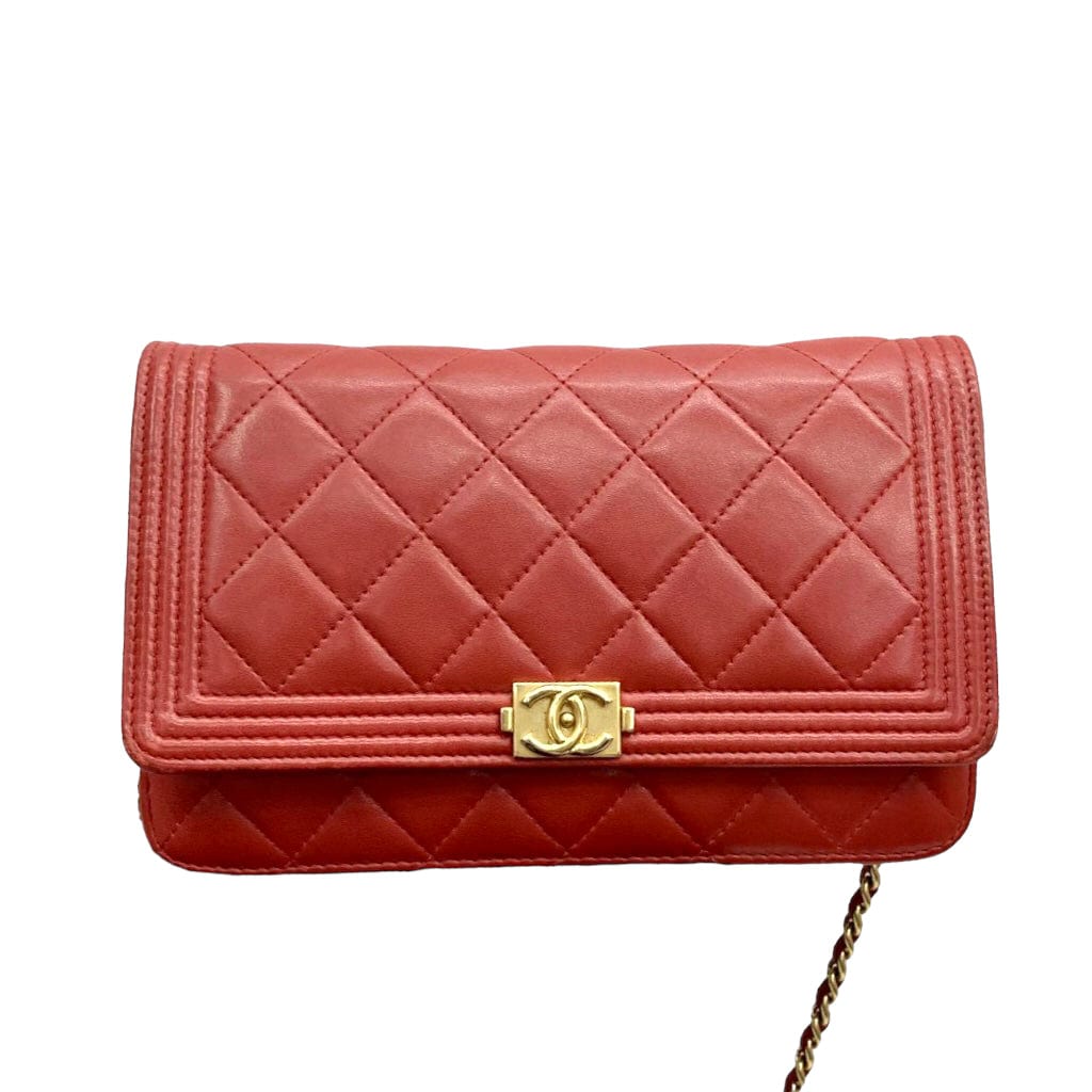 Chanel Chanel Boy WOC Red Lambskin GHW #22 SKC1608