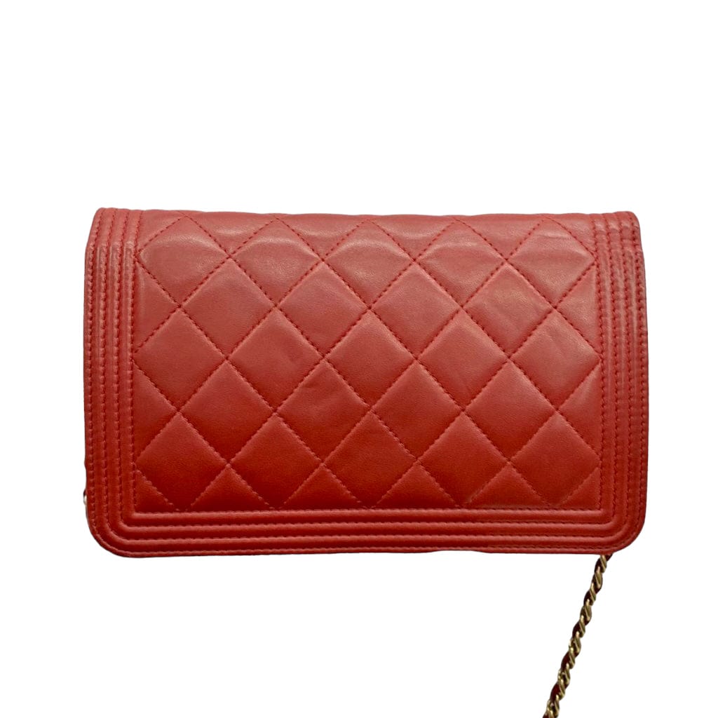 Chanel Chanel Boy WOC Red Lambskin GHW #22 SKC1608