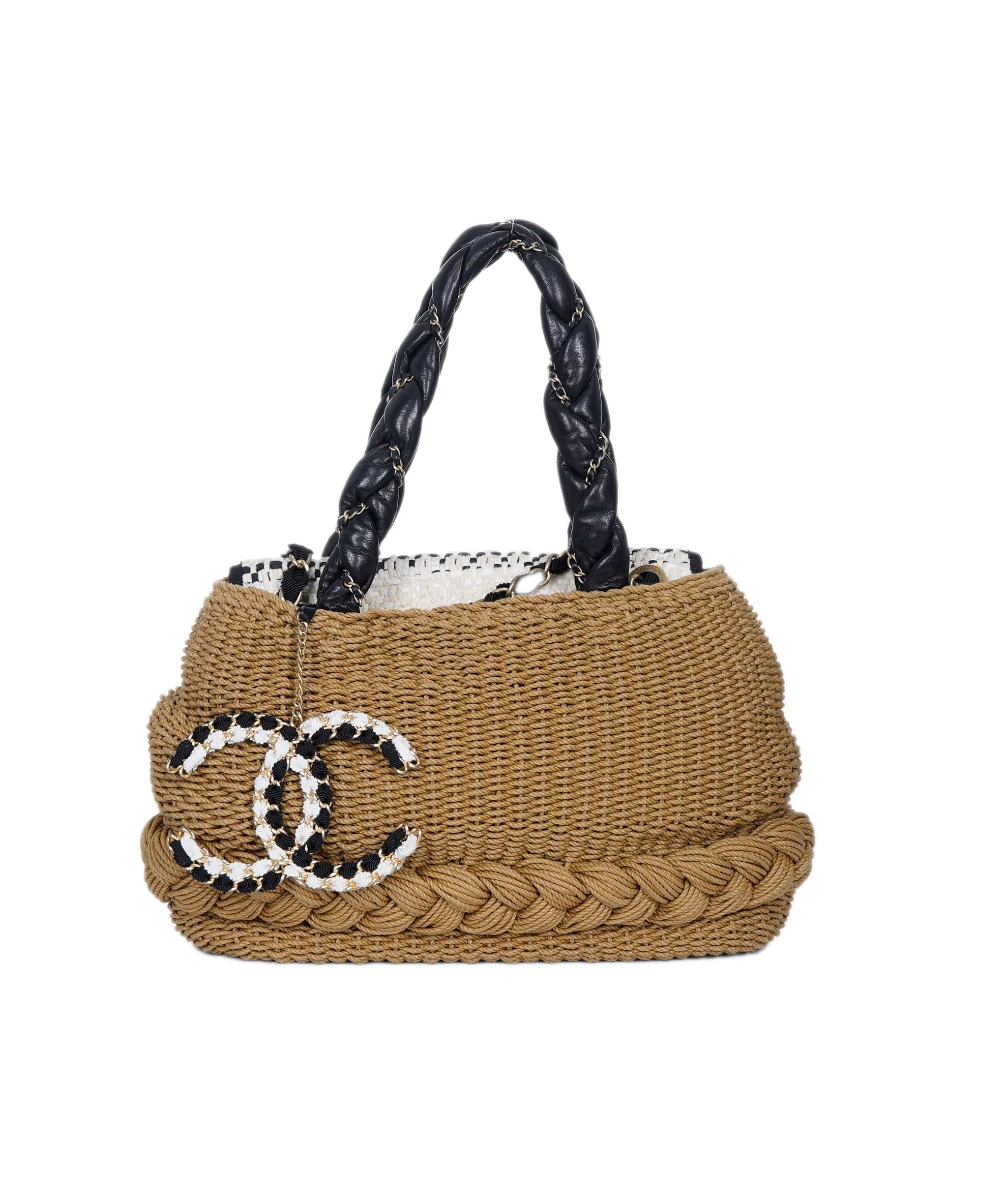 Chanel Chanel Braided rope raffia detail crossbody GHW ASL9217