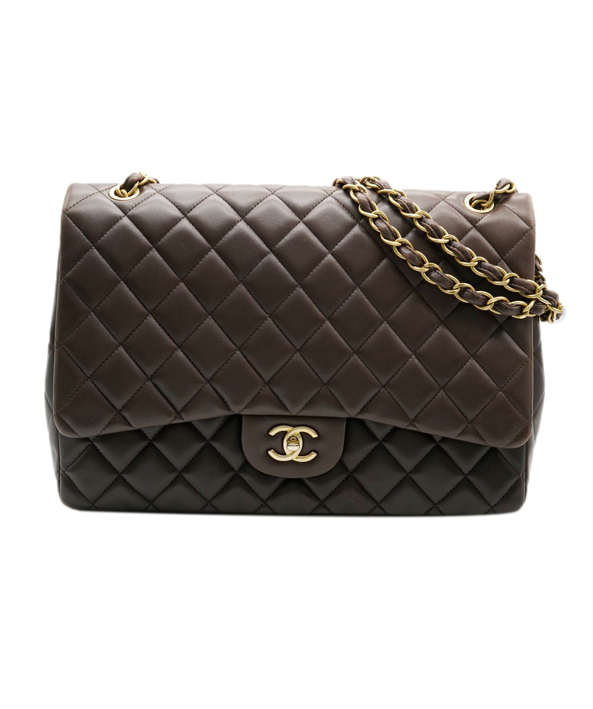 Chanel Chanel Brown Lambskin Maxi Flap Bag ASC4201