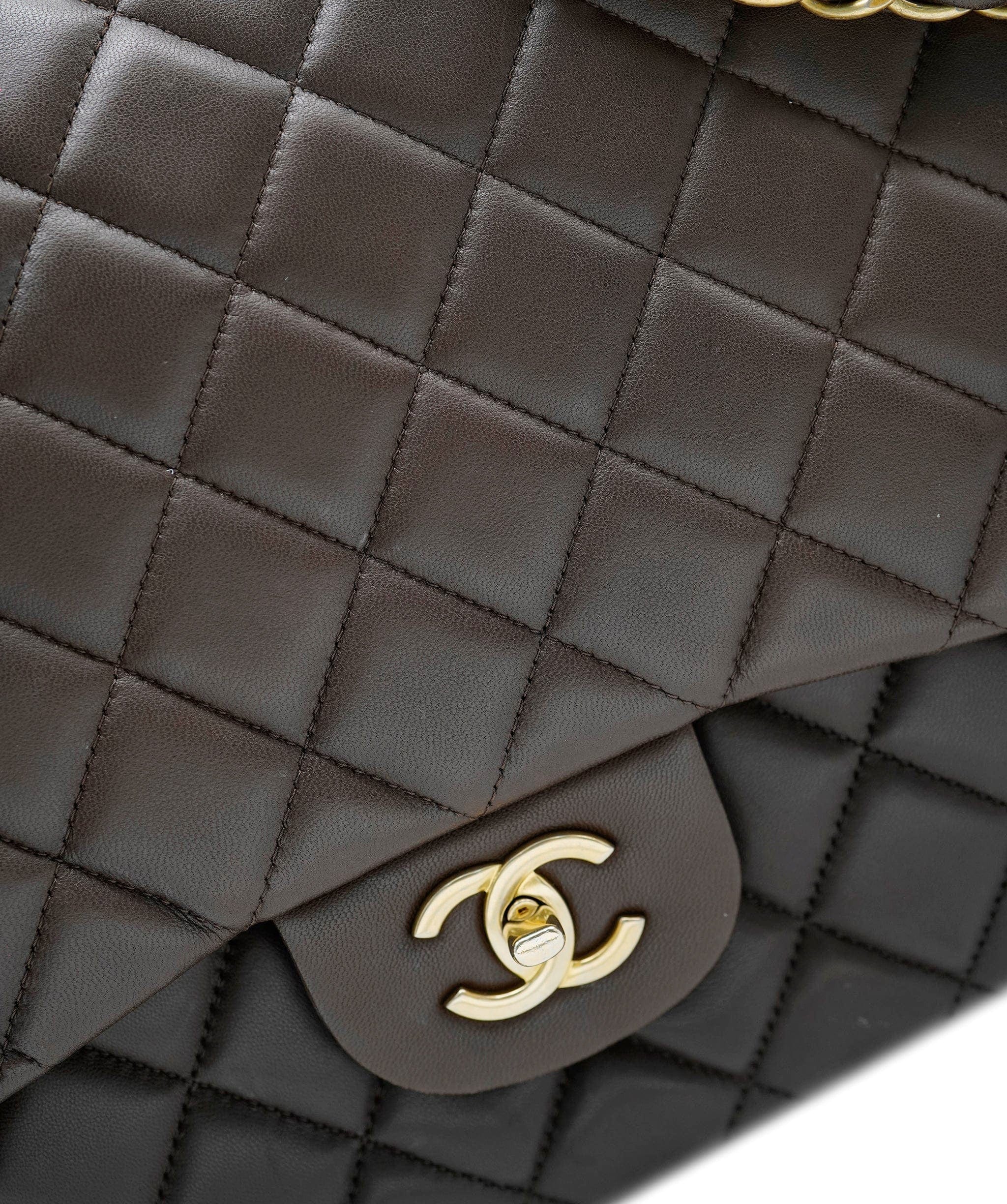 Chanel Chanel Brown Lambskin Maxi Flap Bag ASC4201