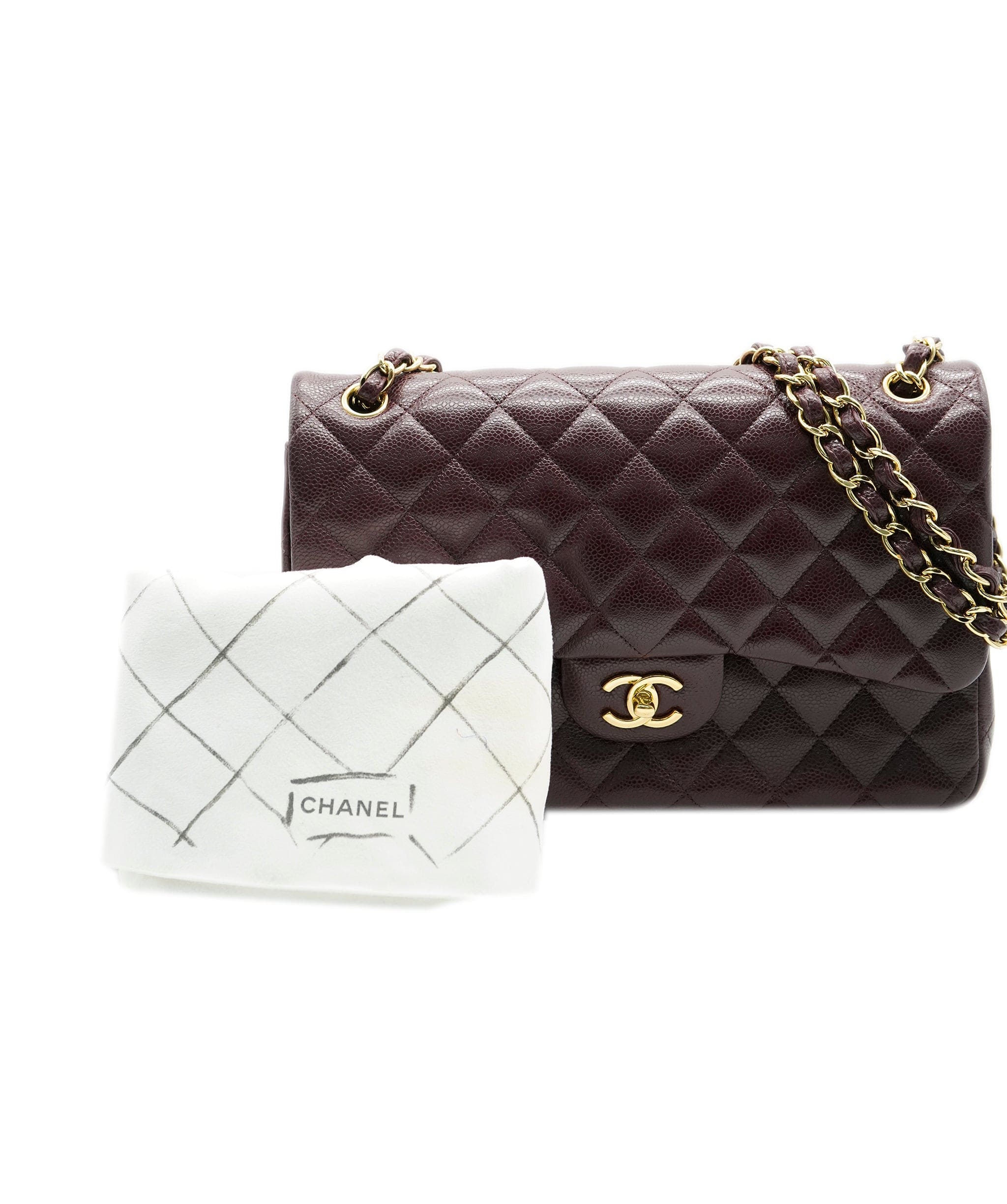 Chanel Chanel Burgundy Caviar Jumbo ALC0883