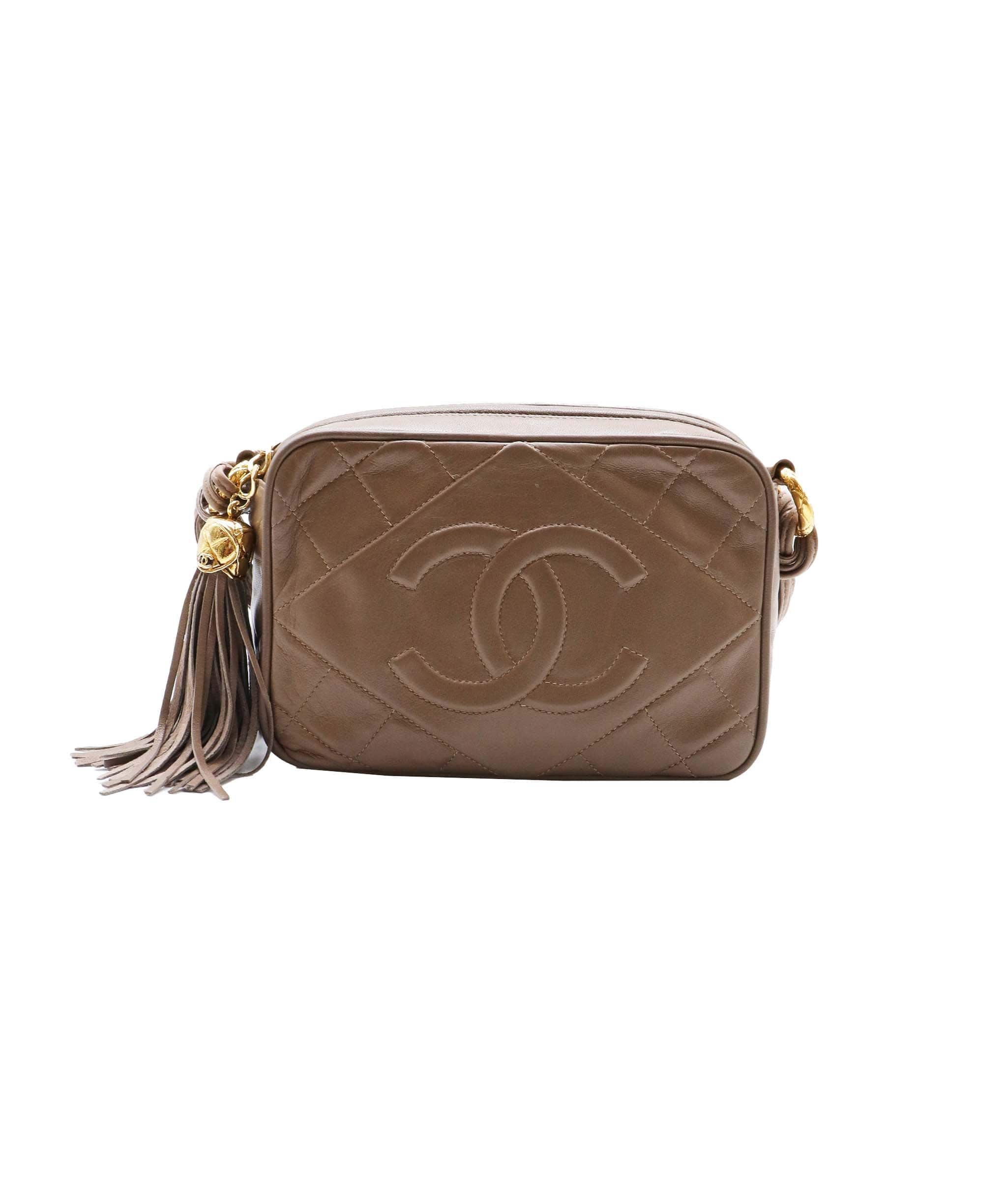 Chanel CHANEL Camera bag Khaki Fringe Shoulder Bag Brown DXBS0579