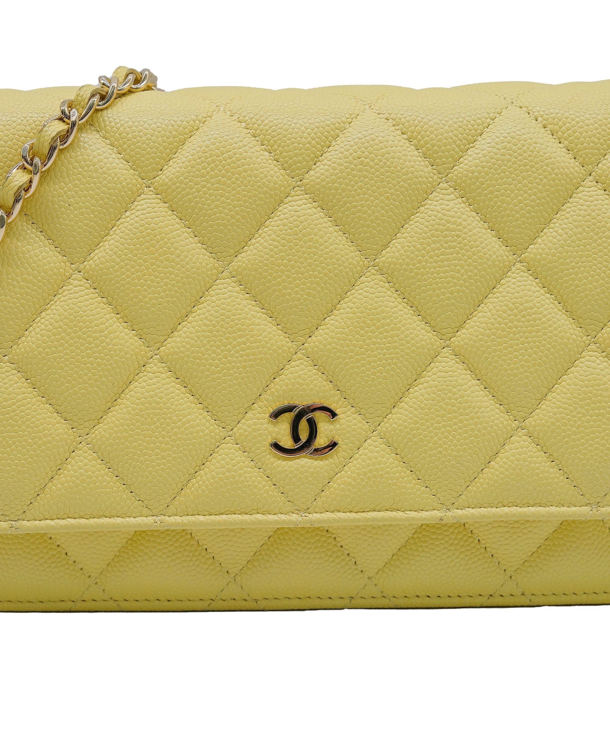 Chanel Chanel Caviar Wallet On Chain Yellow Crossbody Bag RJC3750