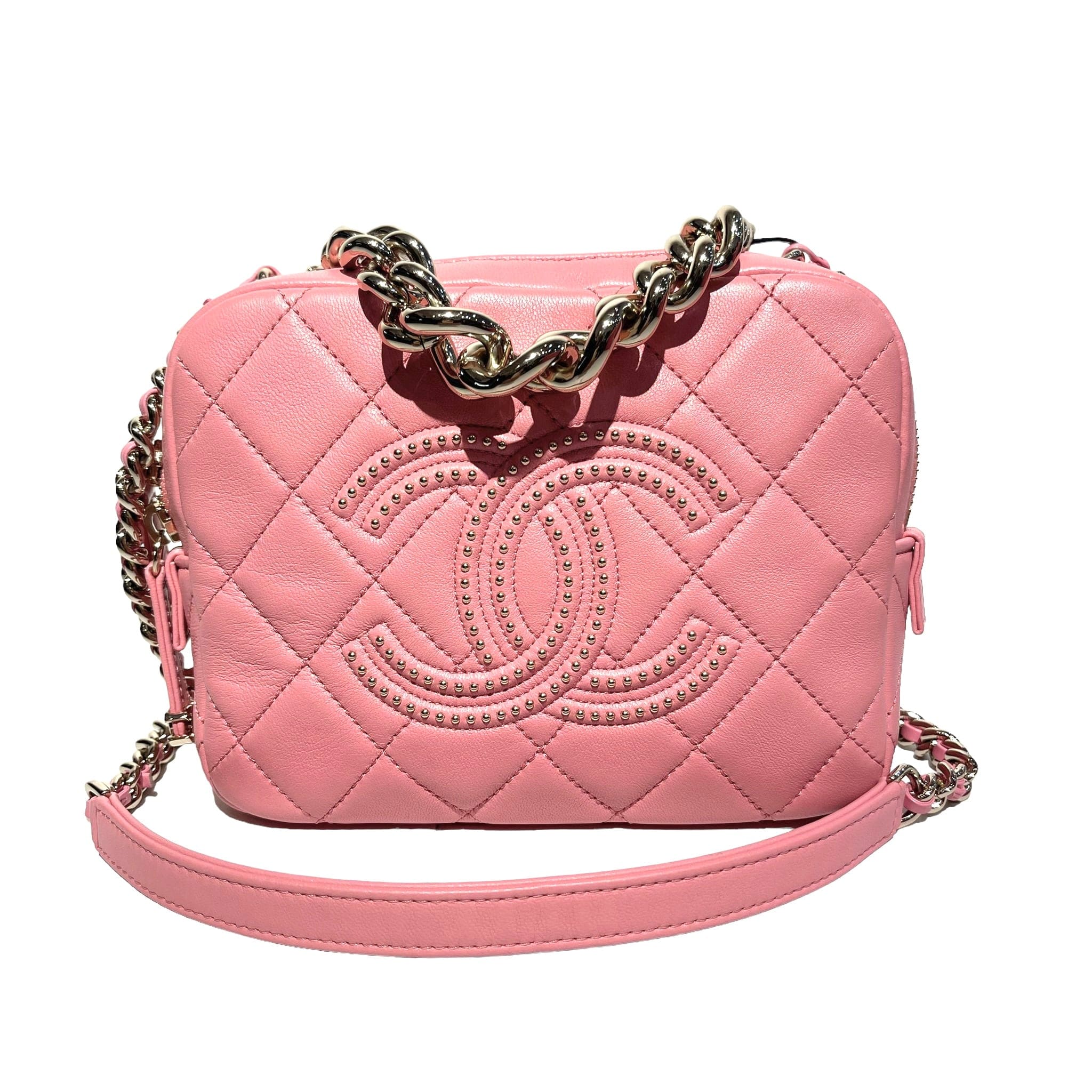 Chanel Chanel Chain Handle Vanity Stud CC Pink Lambskin LGHW 90179694