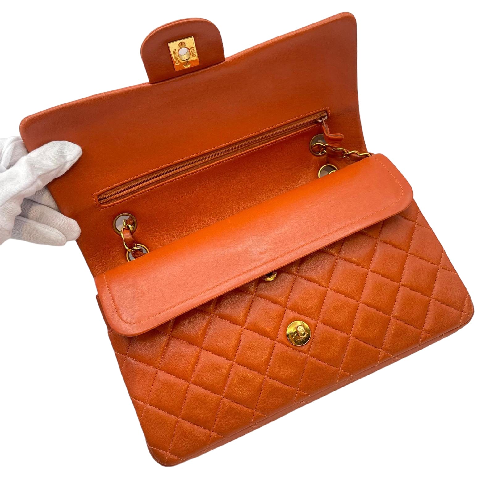 Chanel Chanel Classic Flap Orange Lambskin GHW LP90195281 ASC2523