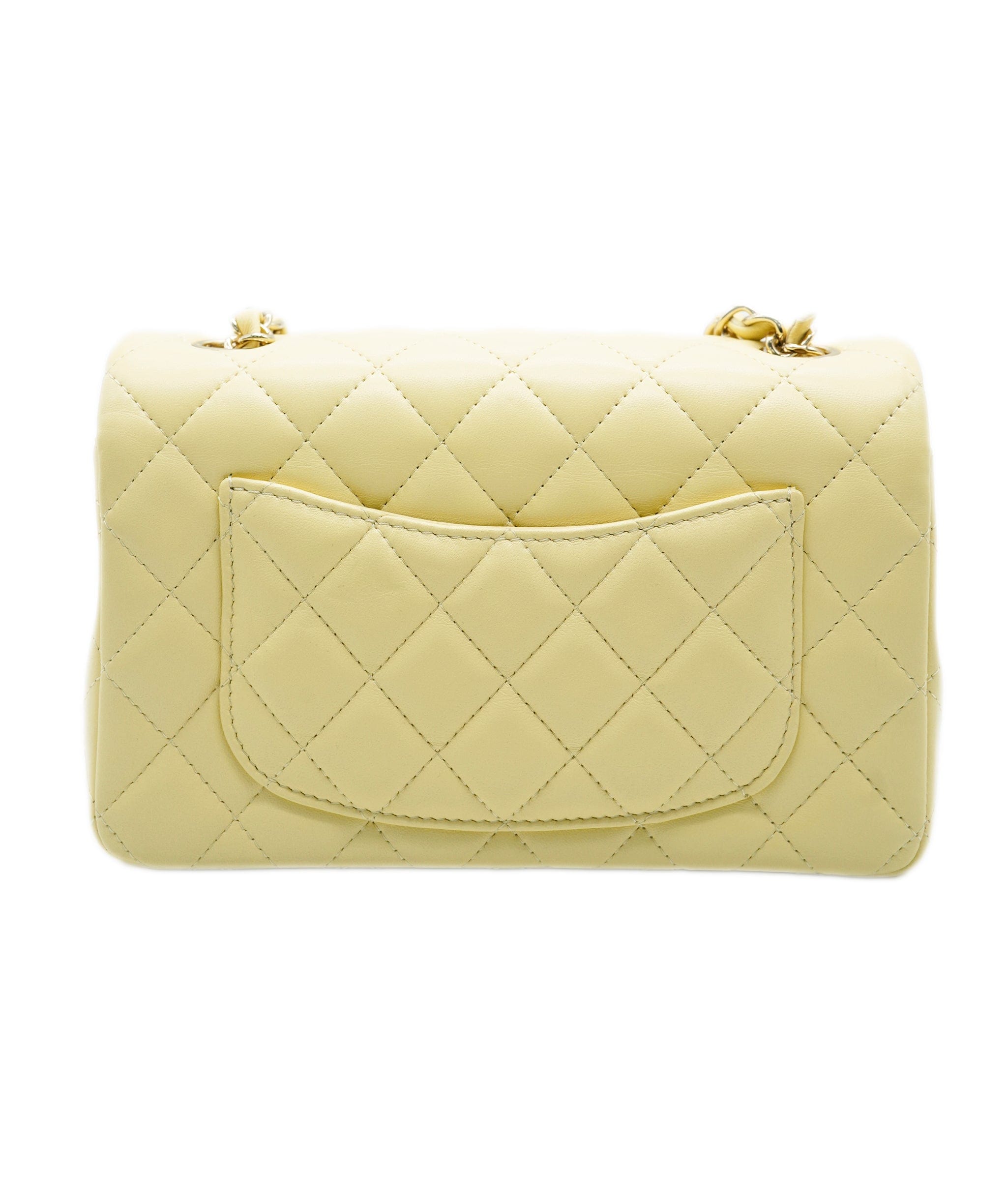 Chanel Chanel Classic Mini Rectangle Pale Yellow Lambskin GHW #30 ASL10538