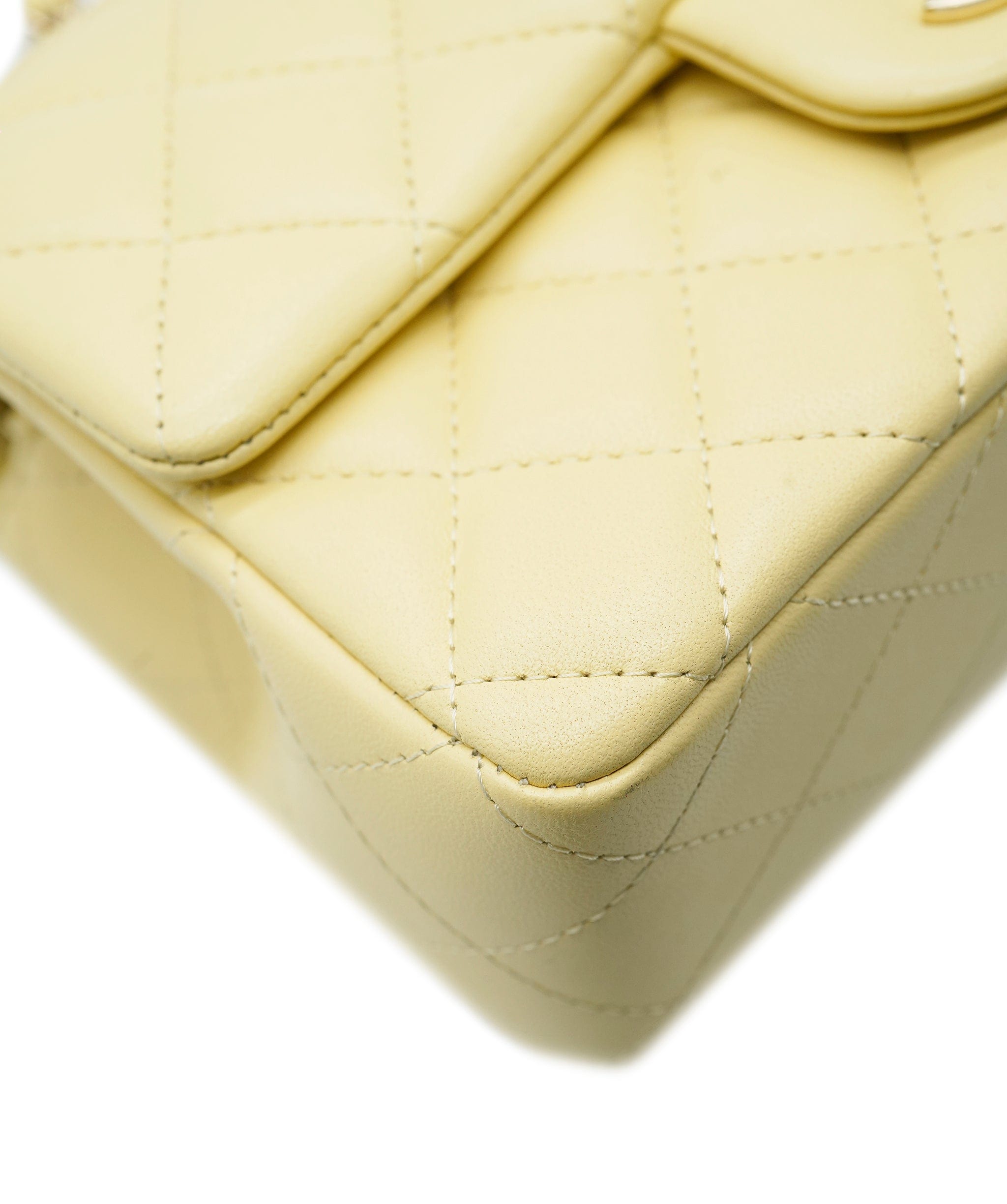 Chanel Chanel Classic Mini Rectangle Pale Yellow Lambskin GHW #30 ASL10538