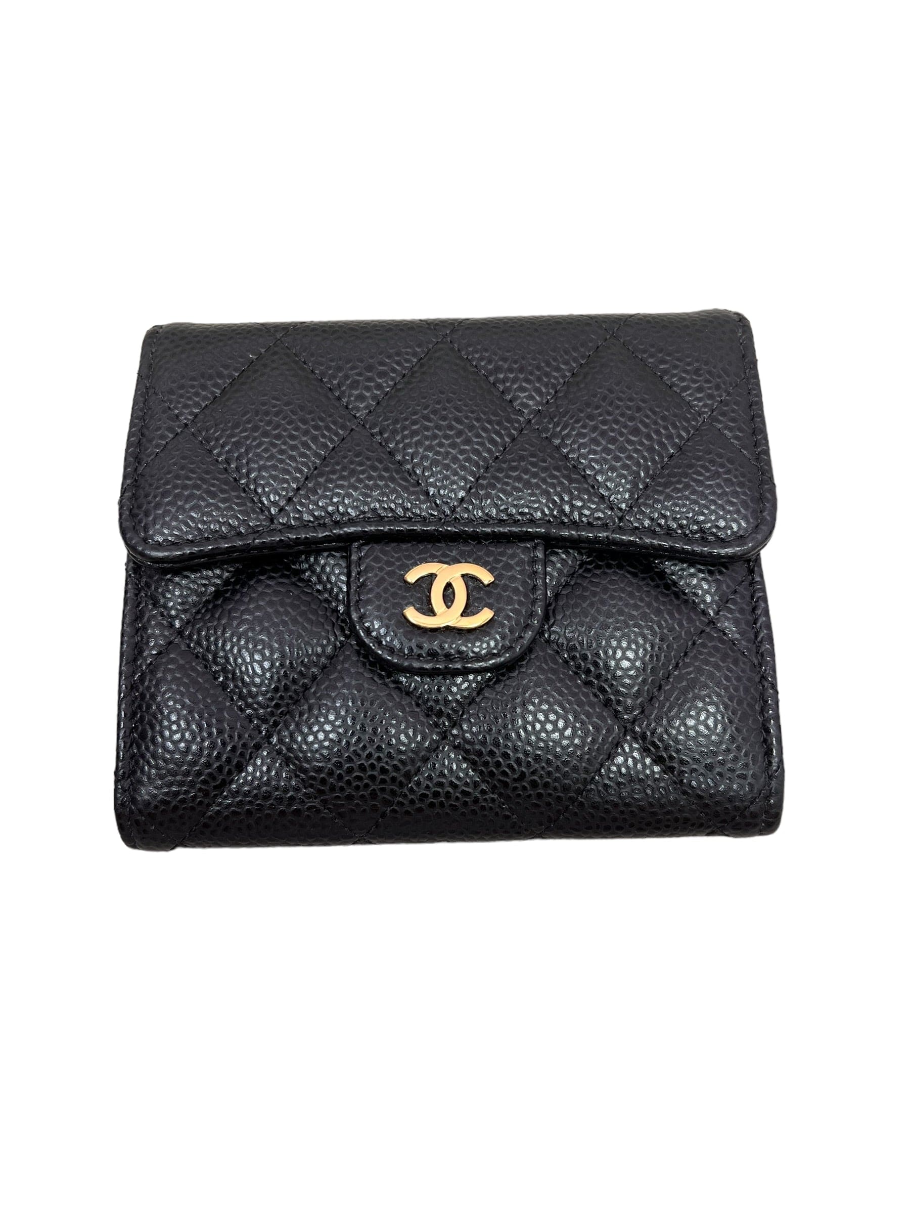 Chanel Chanel Classic Small Flap Wallet Trifold Black Caviar GHW SKC1586