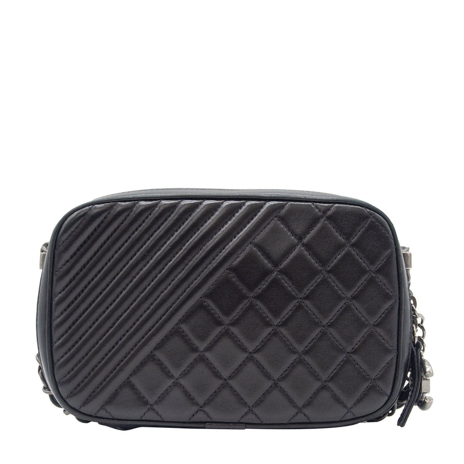 Chanel Chanel Coco Boy Quilted Black Lambskin Camera Bag