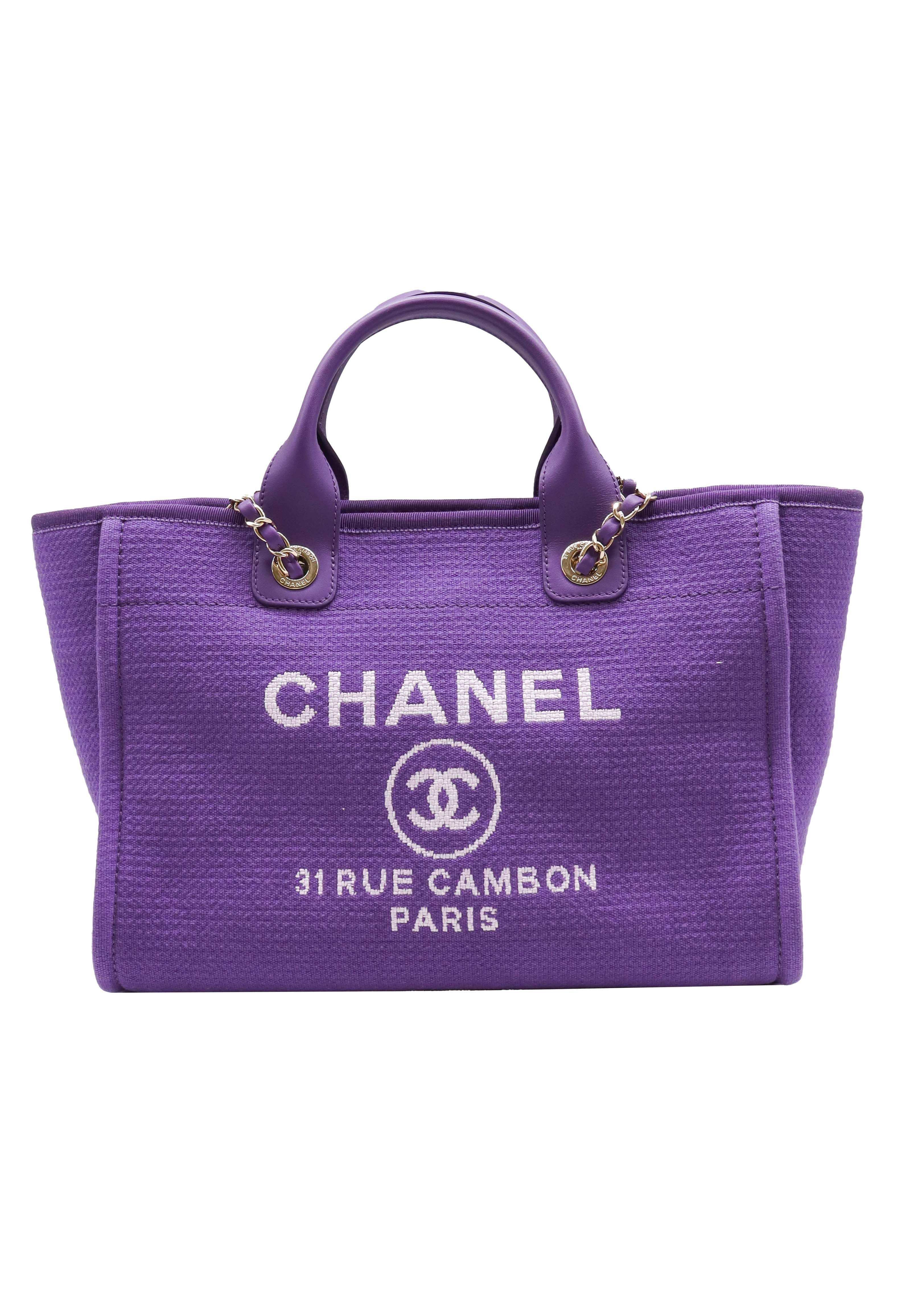 Chanel CHANEL Deauville Tote Bag Purple DXBS0576