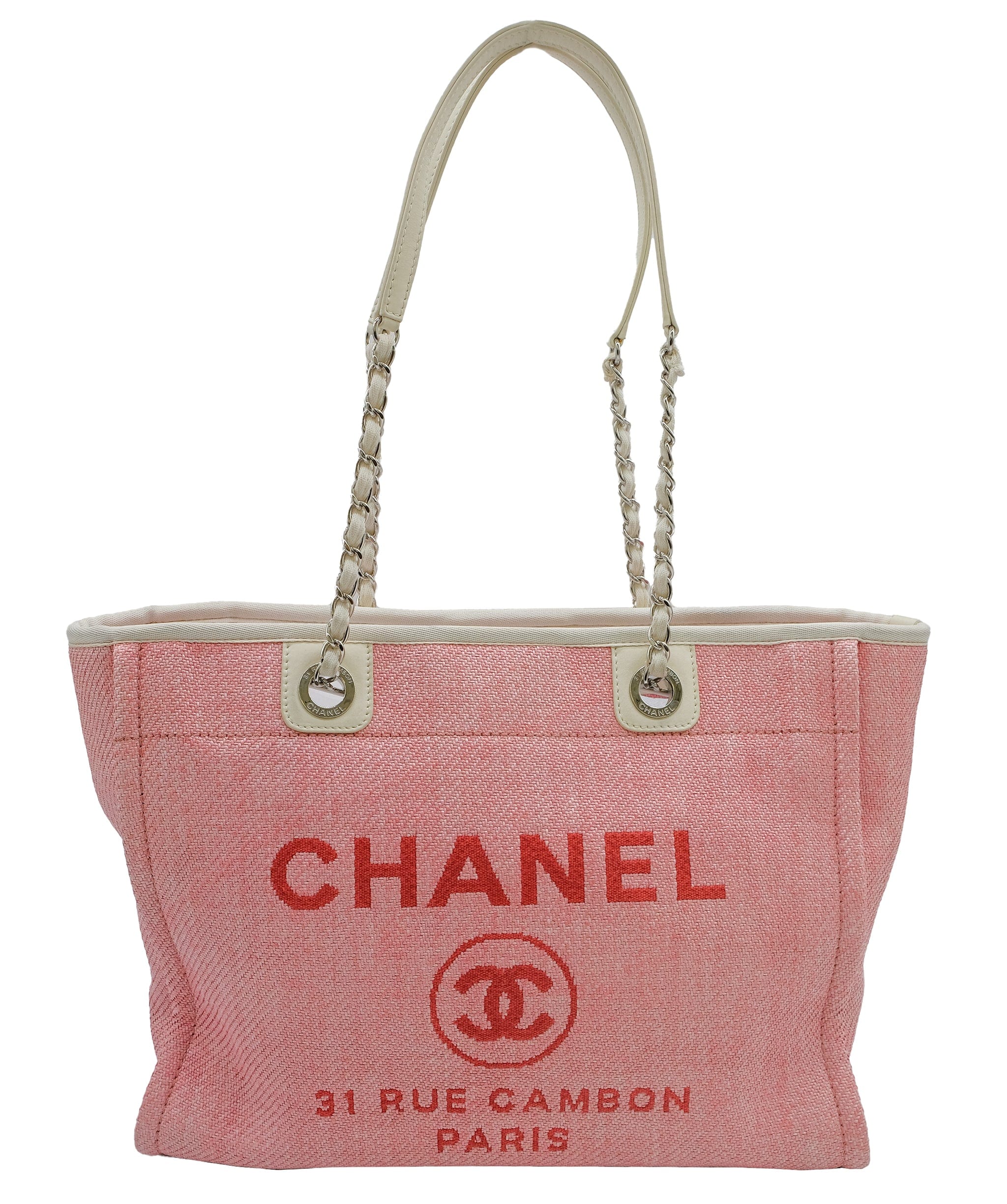 Chanel CHANEL Deauville tote Pink Canvas BAG DXBS0465