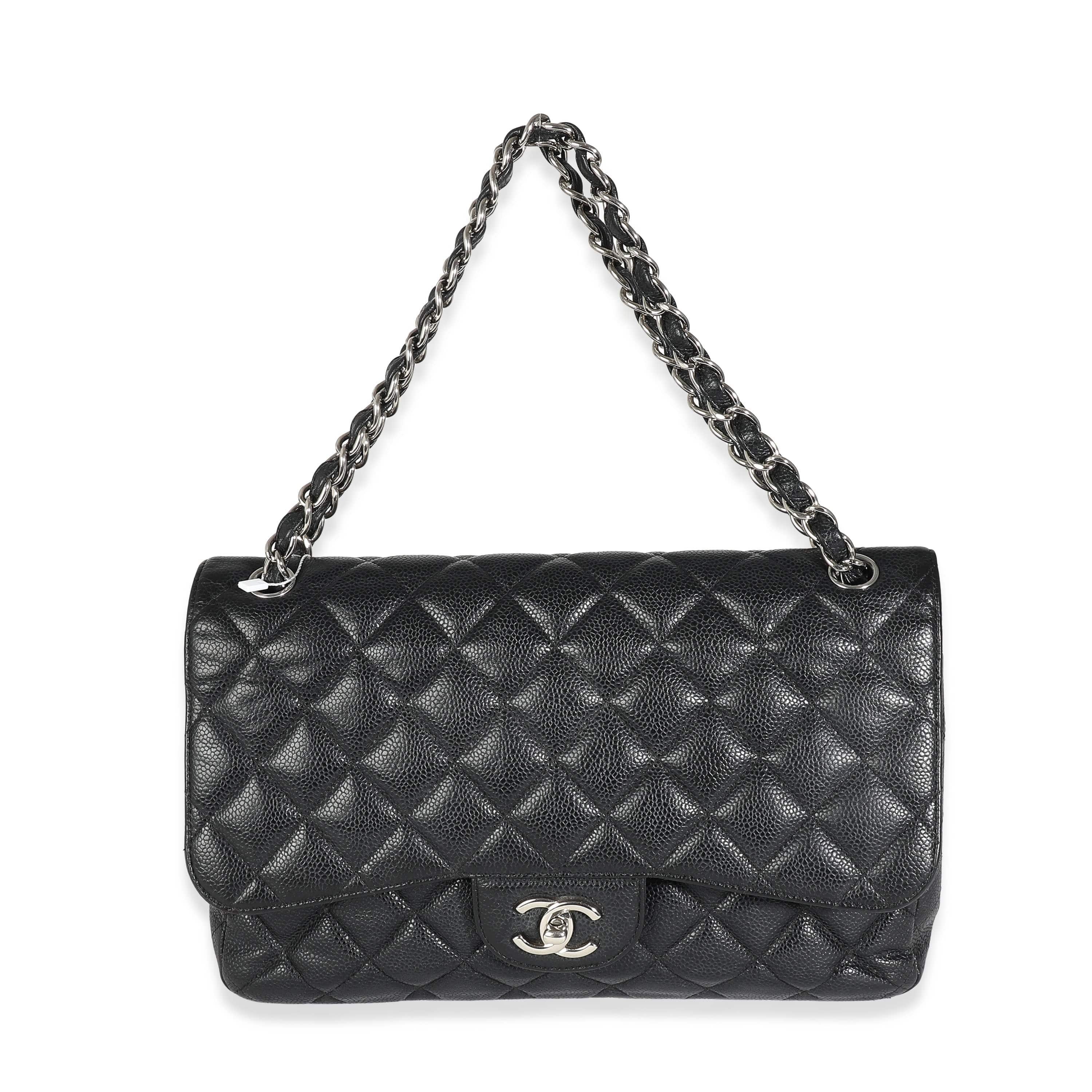 Chanel Chanel Double Flap Jumbo Black Caviar SHW ULC1042