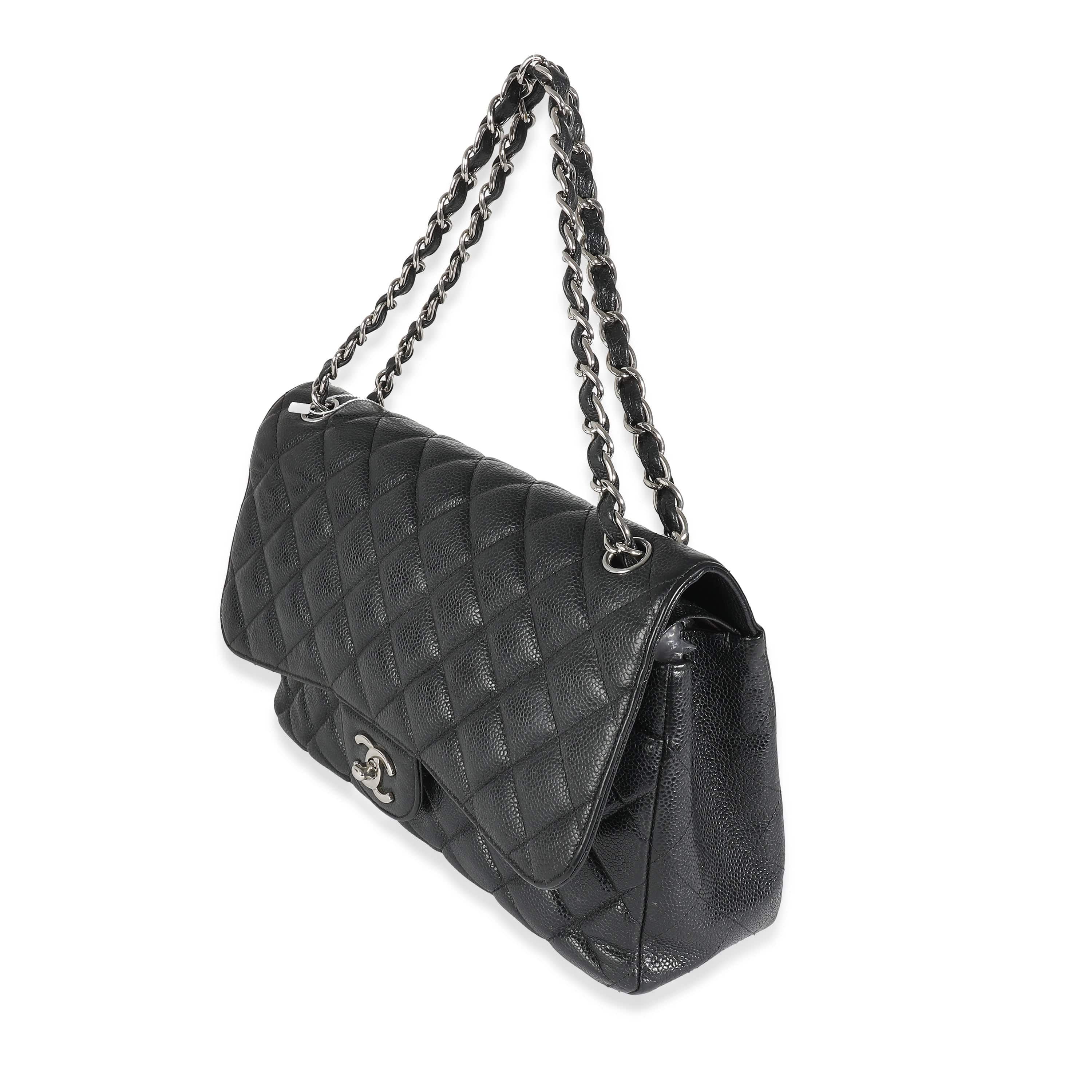 Chanel Chanel Double Flap Jumbo Black Caviar SHW ULC1042