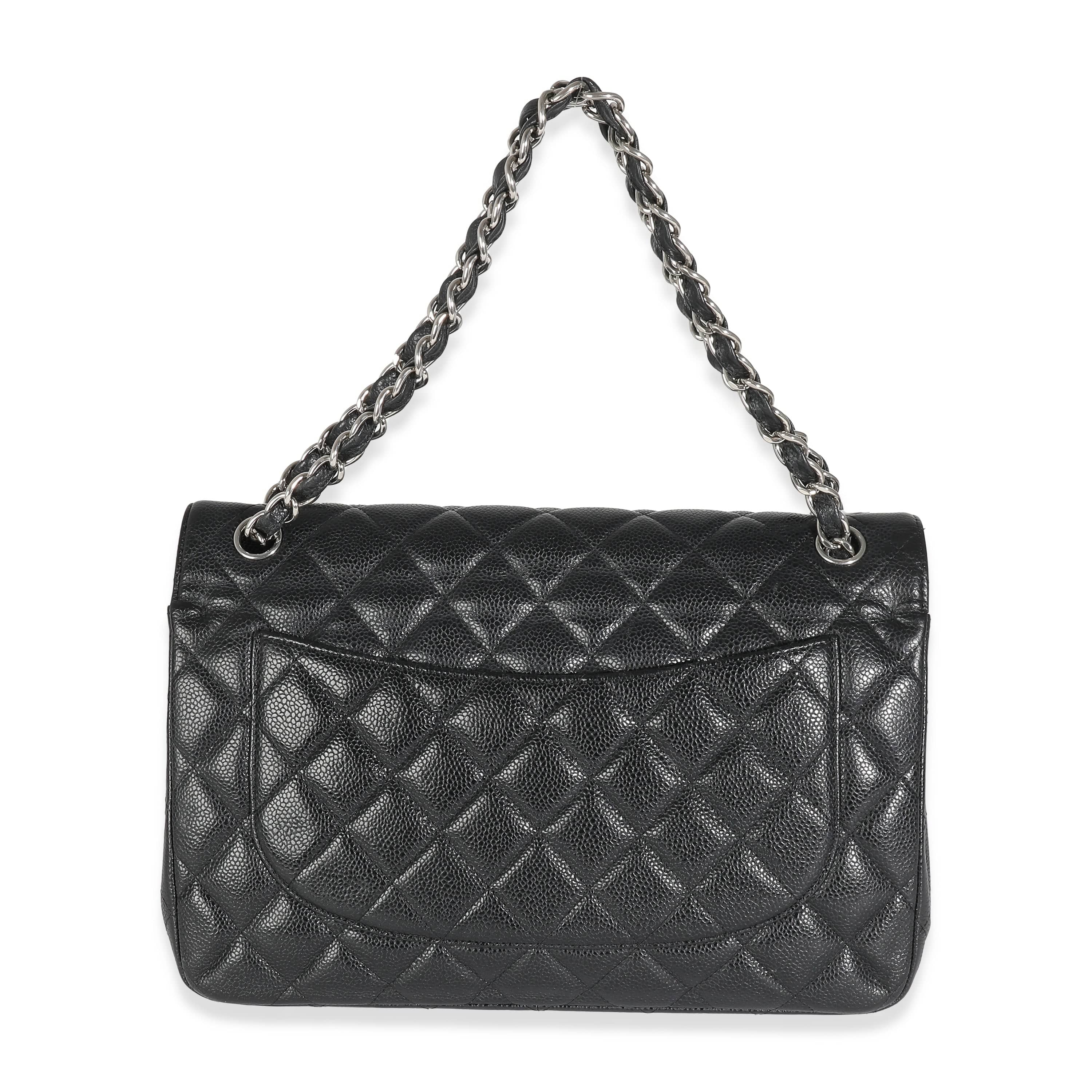 Chanel Chanel Double Flap Jumbo Black Caviar SHW ULC1042