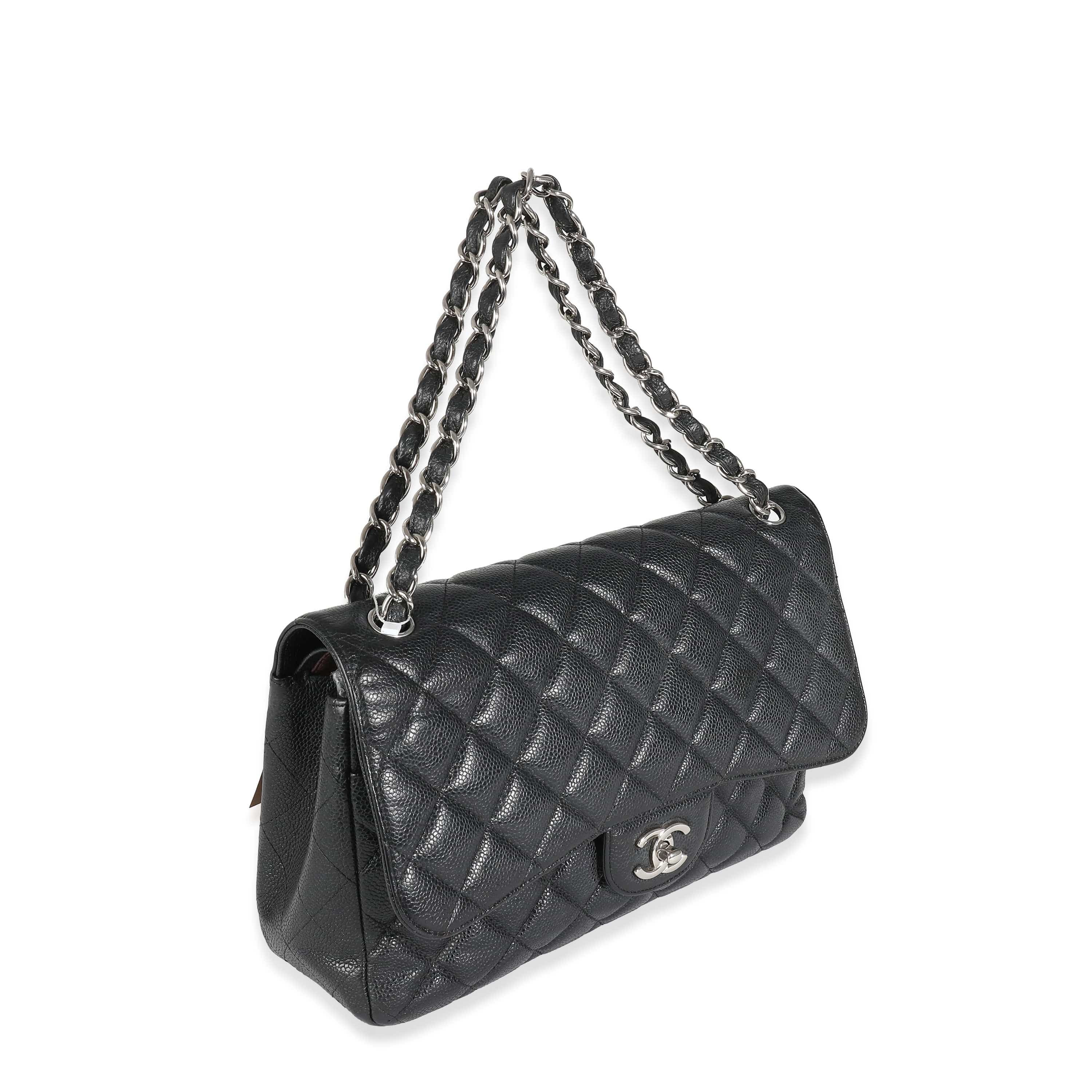 Chanel Chanel Double Flap Jumbo Black Caviar SHW ULC1042