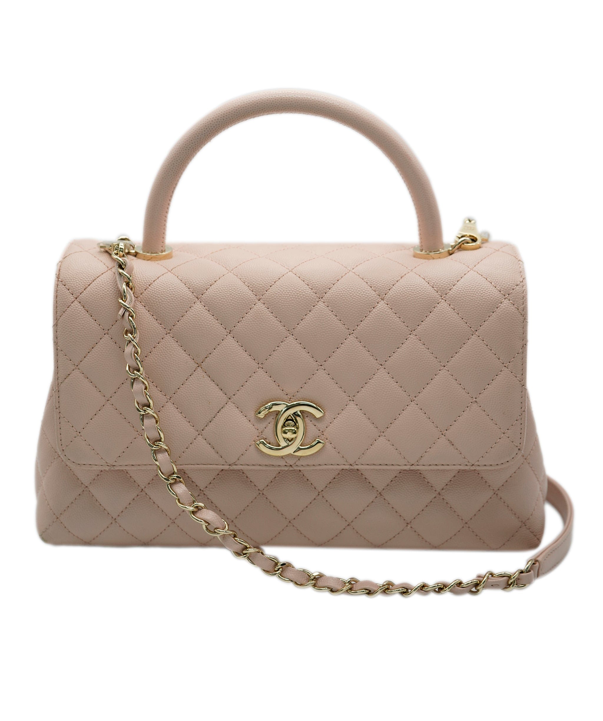 Chanel Chanel dusty pink caviar coco top handle with GHW - AJL0088